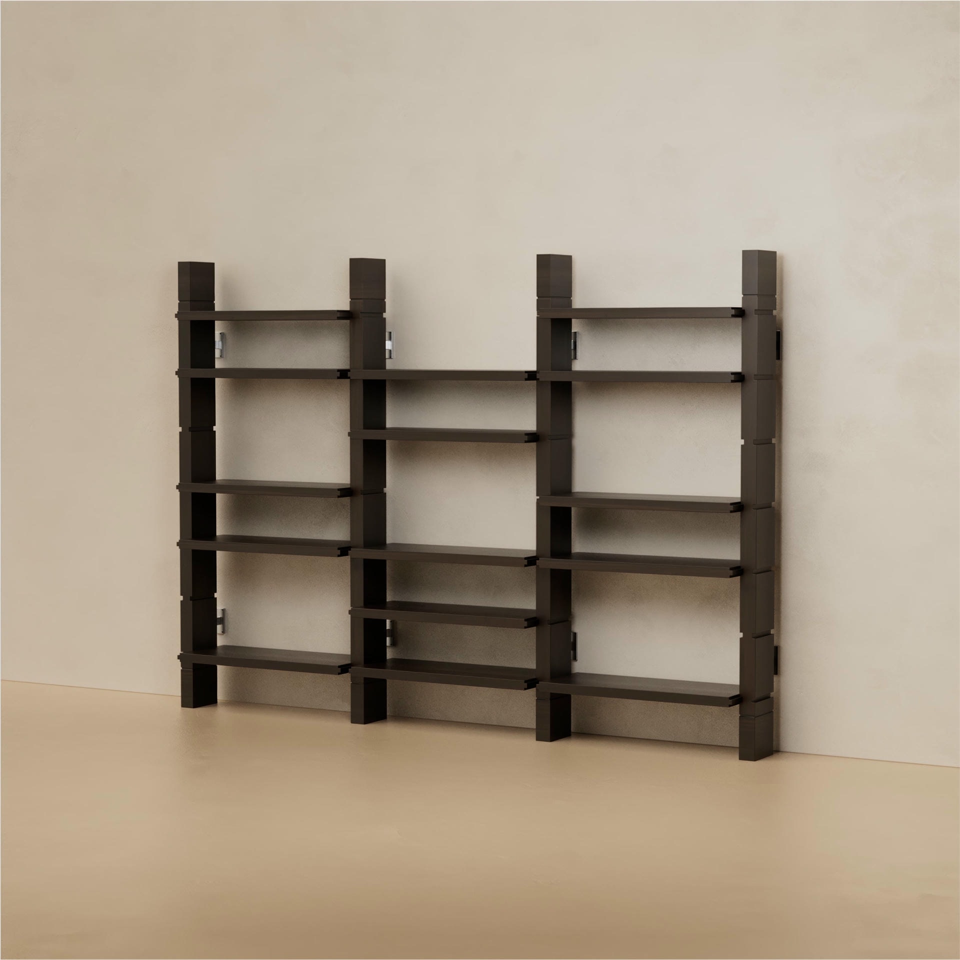 Grant Walnut Triple Bookshelf by Lusano 4