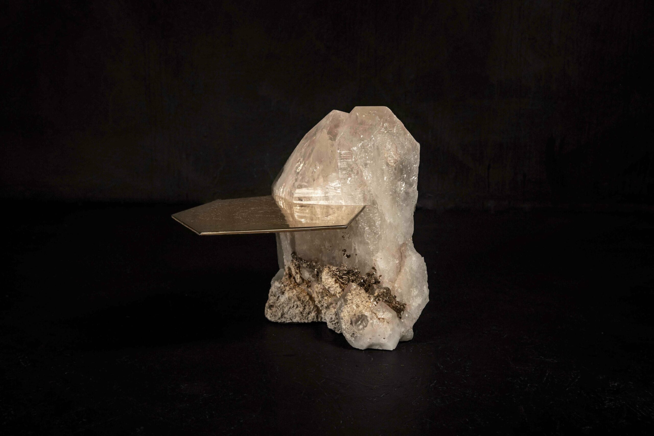 Ialino One Of A Kind Sculptural Coffee Table in Crystal & Quartz by Alex Turco 2
