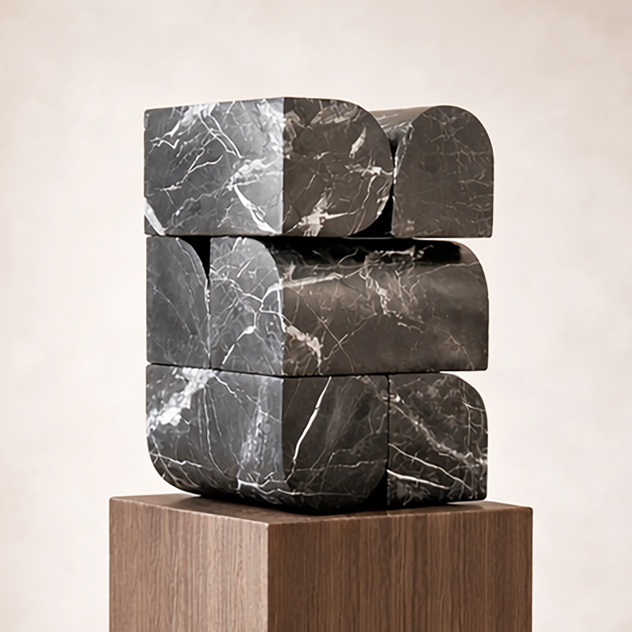 Mindscape 01 Large Black Marble Sculpture by Jeroen Broux 2