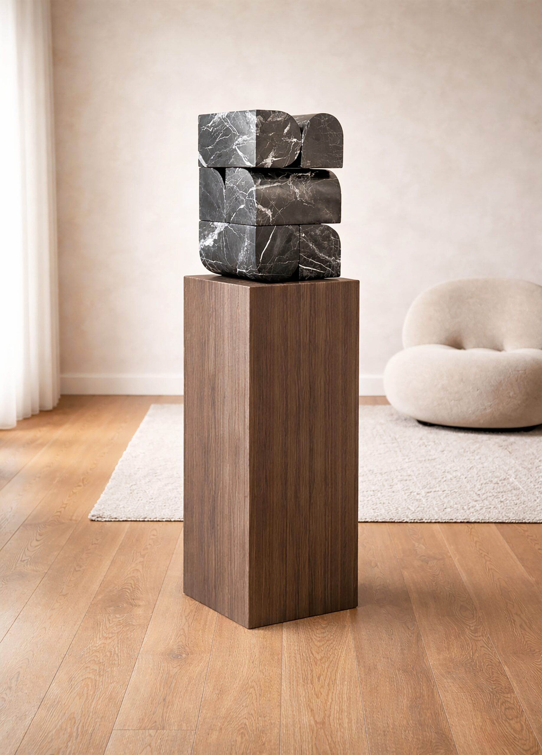 Mindscape 01 Large Black Marble Sculpture by Jeroen Broux 3