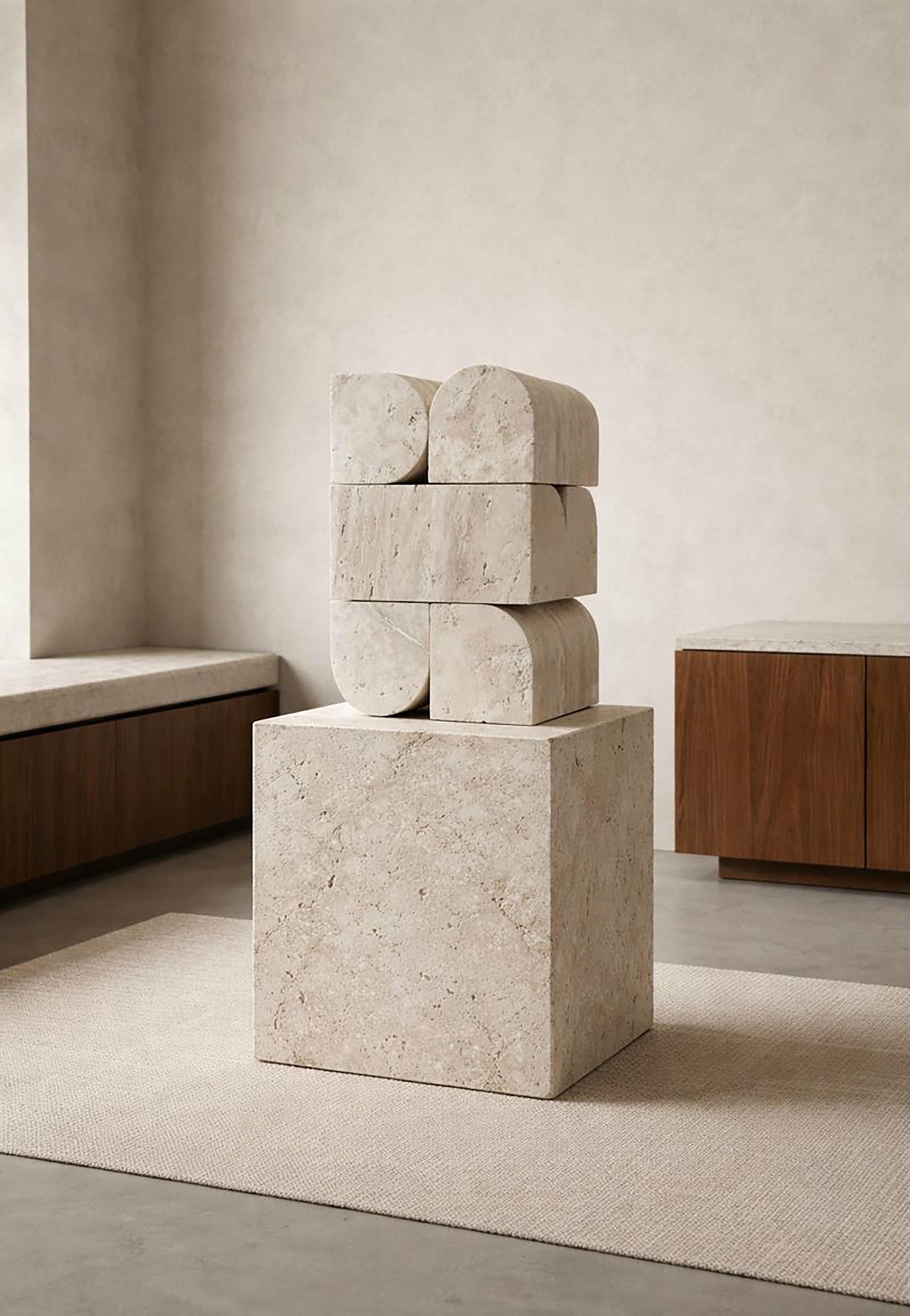 Mindscape 01 XL Travertine Sculpture by Jeroen Broux 2