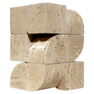 Mindscape 02 Medium Travertine Sculpture by Jeroen Broux