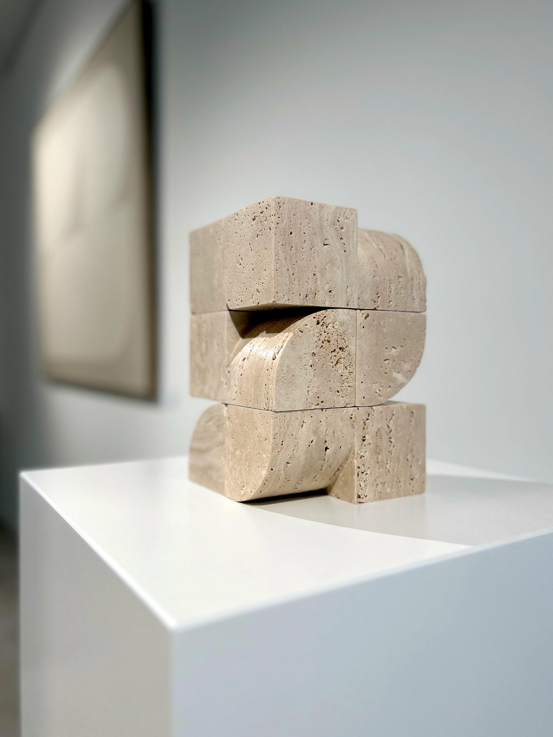 Mindscape 02 Medium Travertine Sculpture by Jeroen Broux 2