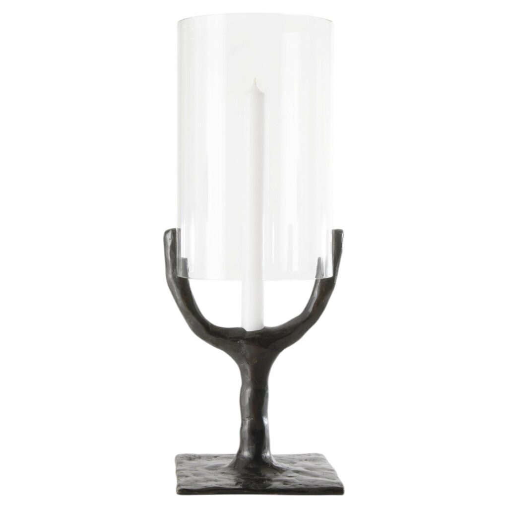 Mirage Candle Lamp in Black Patinated Bronze by Jules Desdoigts 1