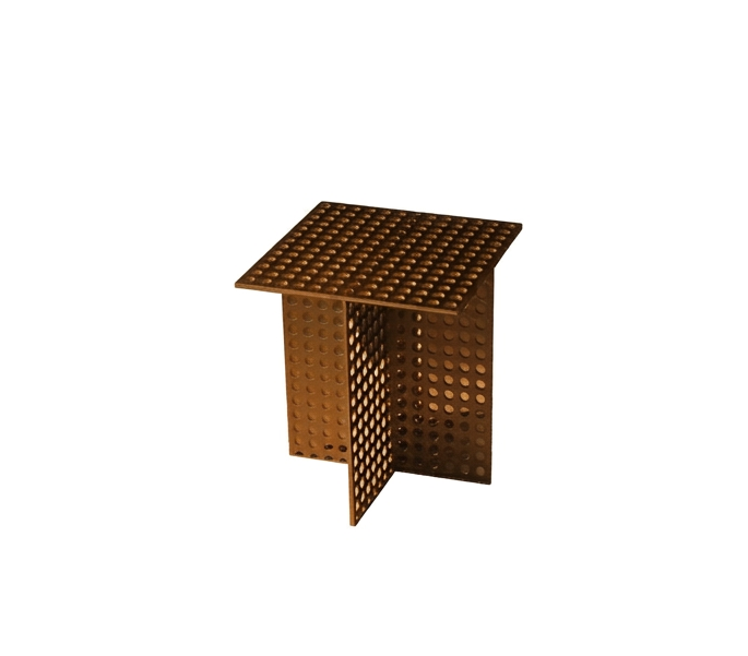 Partial Presence Aluminium Side Table & Stool by Bureau of Entropy 1