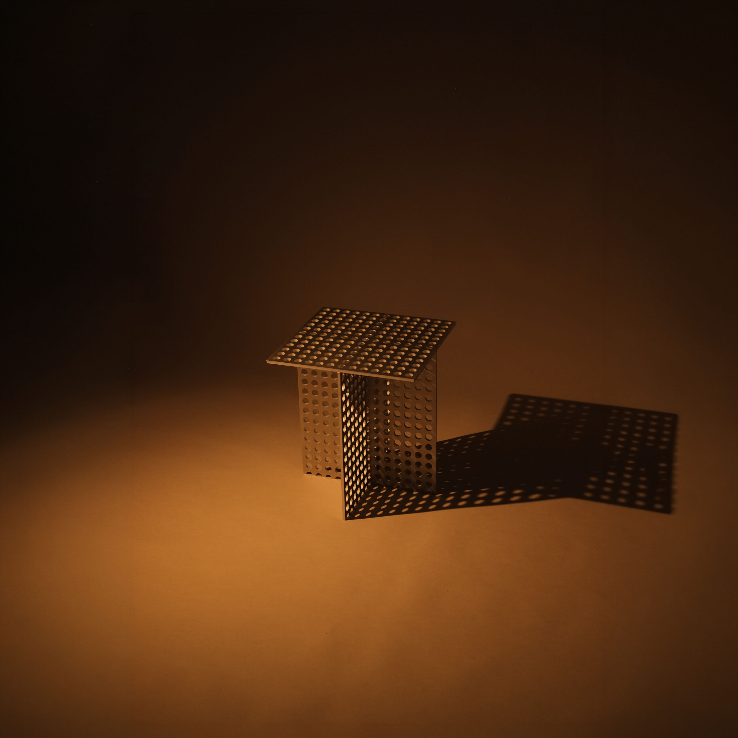 Partial Presence Aluminium Side Table & Stool by Bureau of Entropy 2