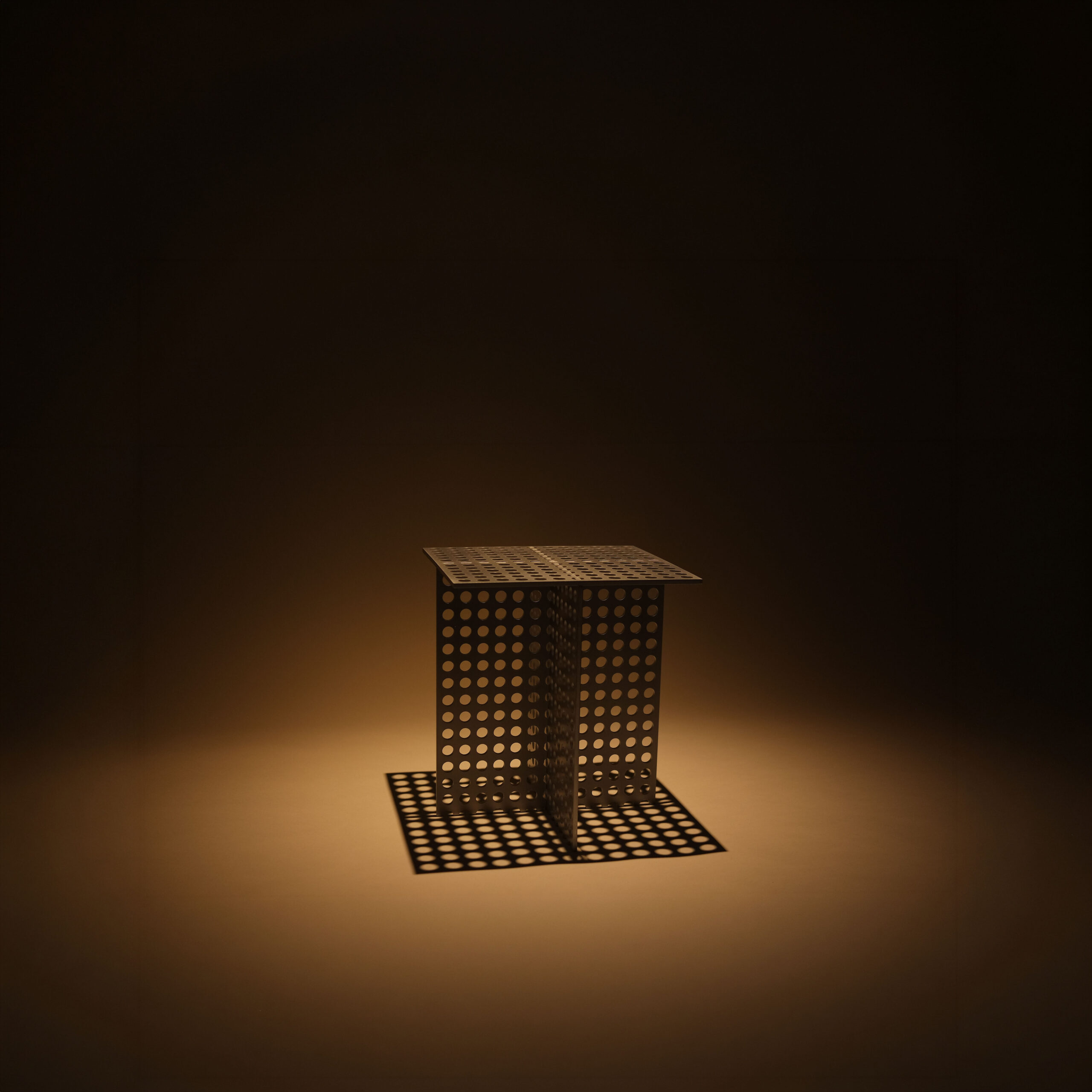 Partial Presence Aluminium Side Table & Stool by Bureau of Entropy 3