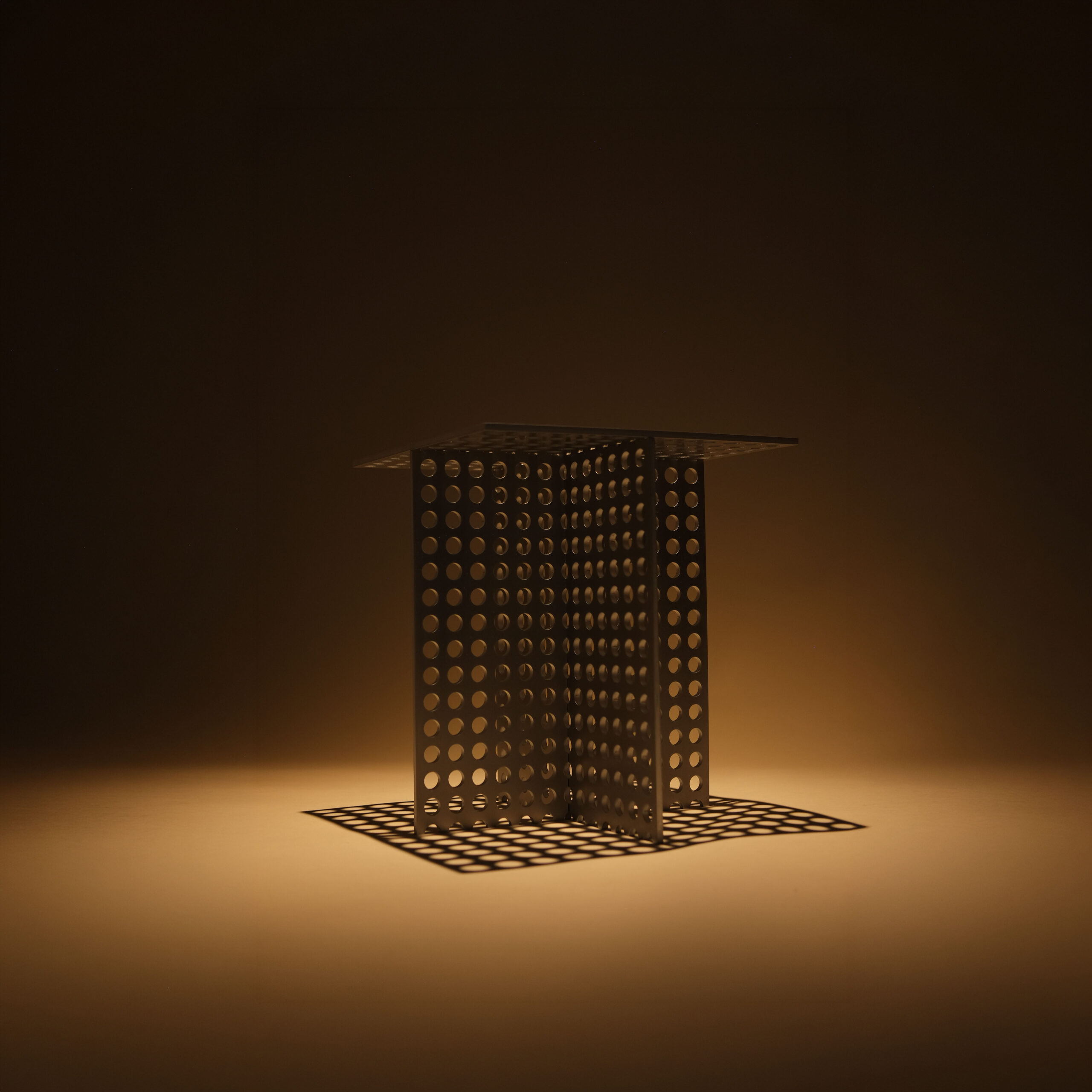 Partial Presence Aluminium Side Table & Stool by Bureau of Entropy 5