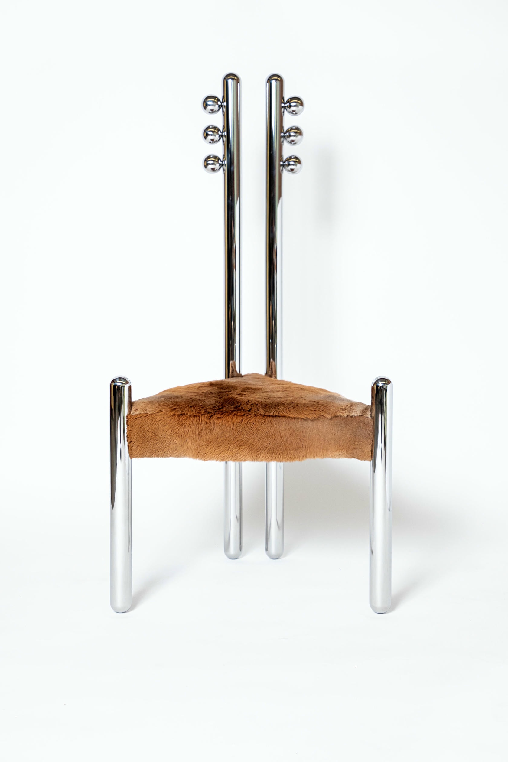Sheepskin Six Variations Chair, Steel Double Backrest by Pietro Franceschini 2