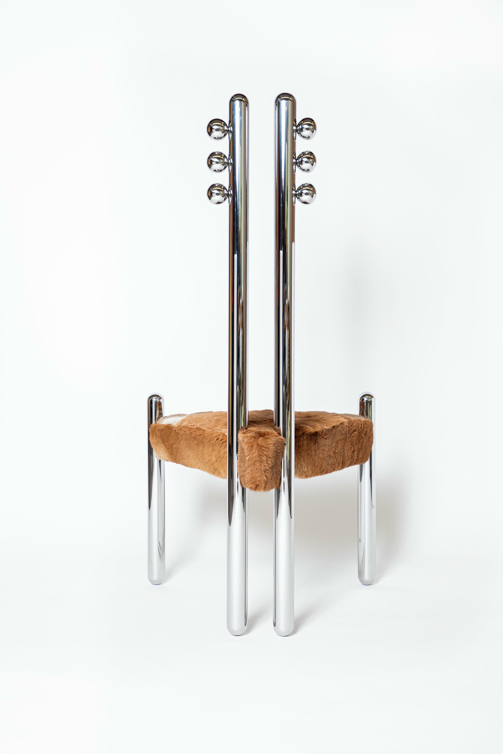 Sheepskin Six Variations Chair, Steel Double Backrest by Pietro Franceschini 3