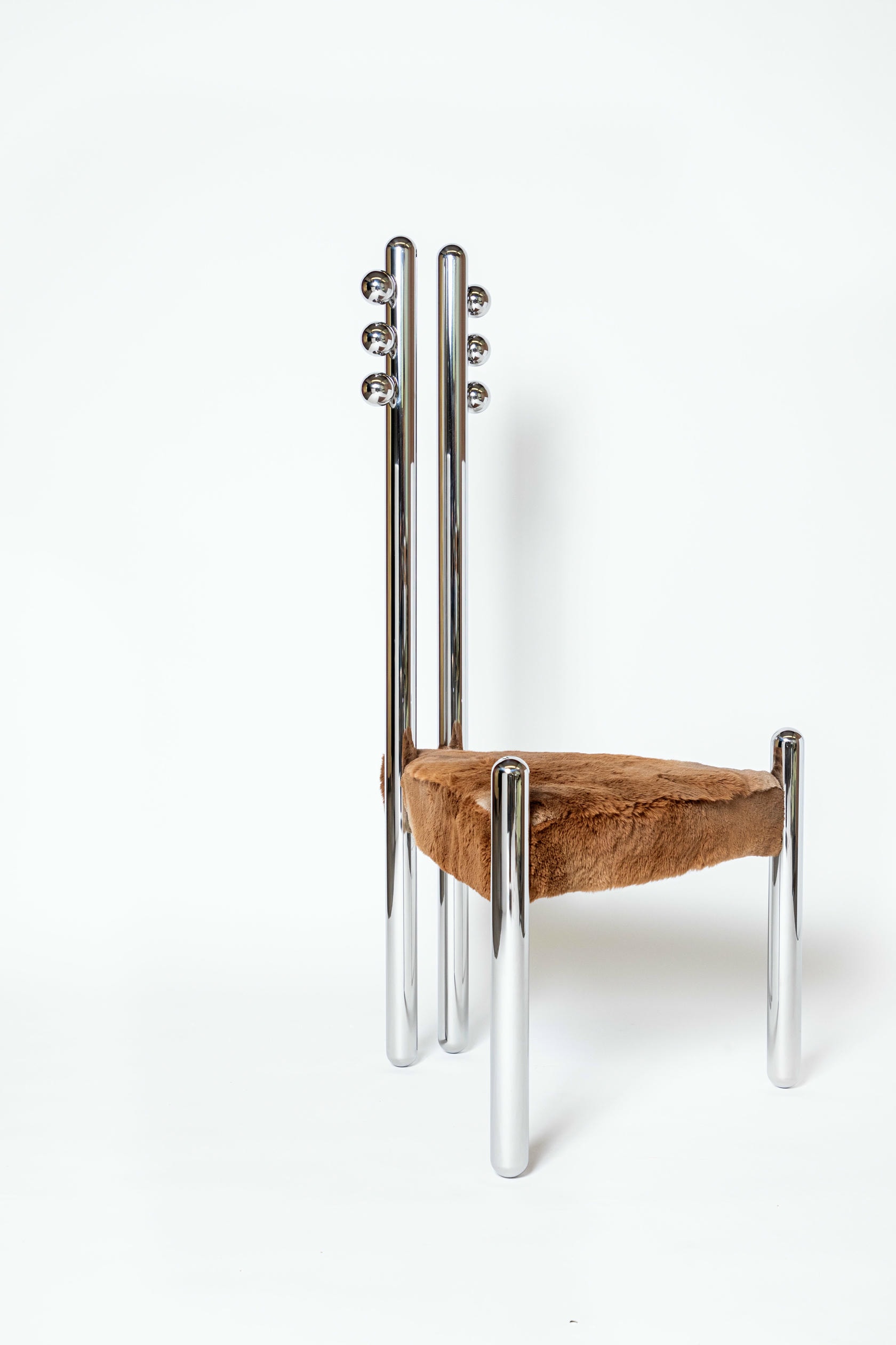 Sheepskin Six Variations Chair, Steel Double Backrest by Pietro Franceschini 4