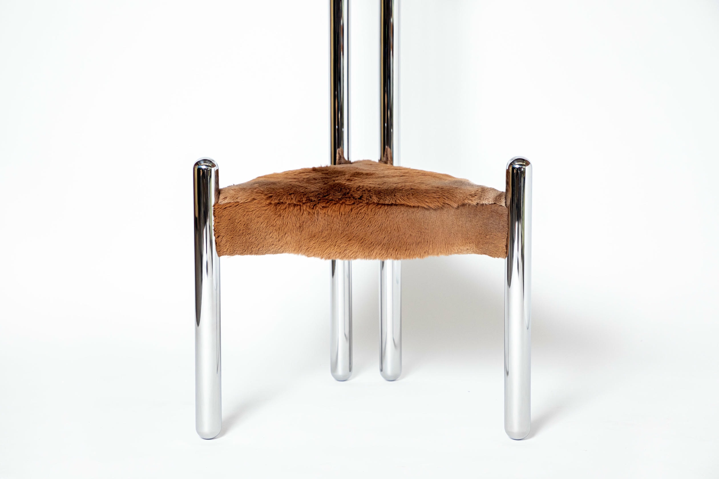 Sheepskin Six Variations Chair, Steel Double Backrest by Pietro Franceschini 5