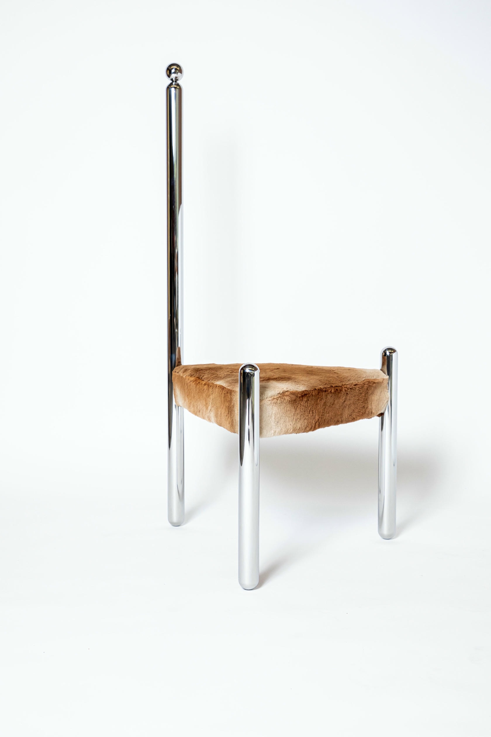 Sheepskin Six Variations Chair, Steel Single Backrest by Pietro Franceschini 3