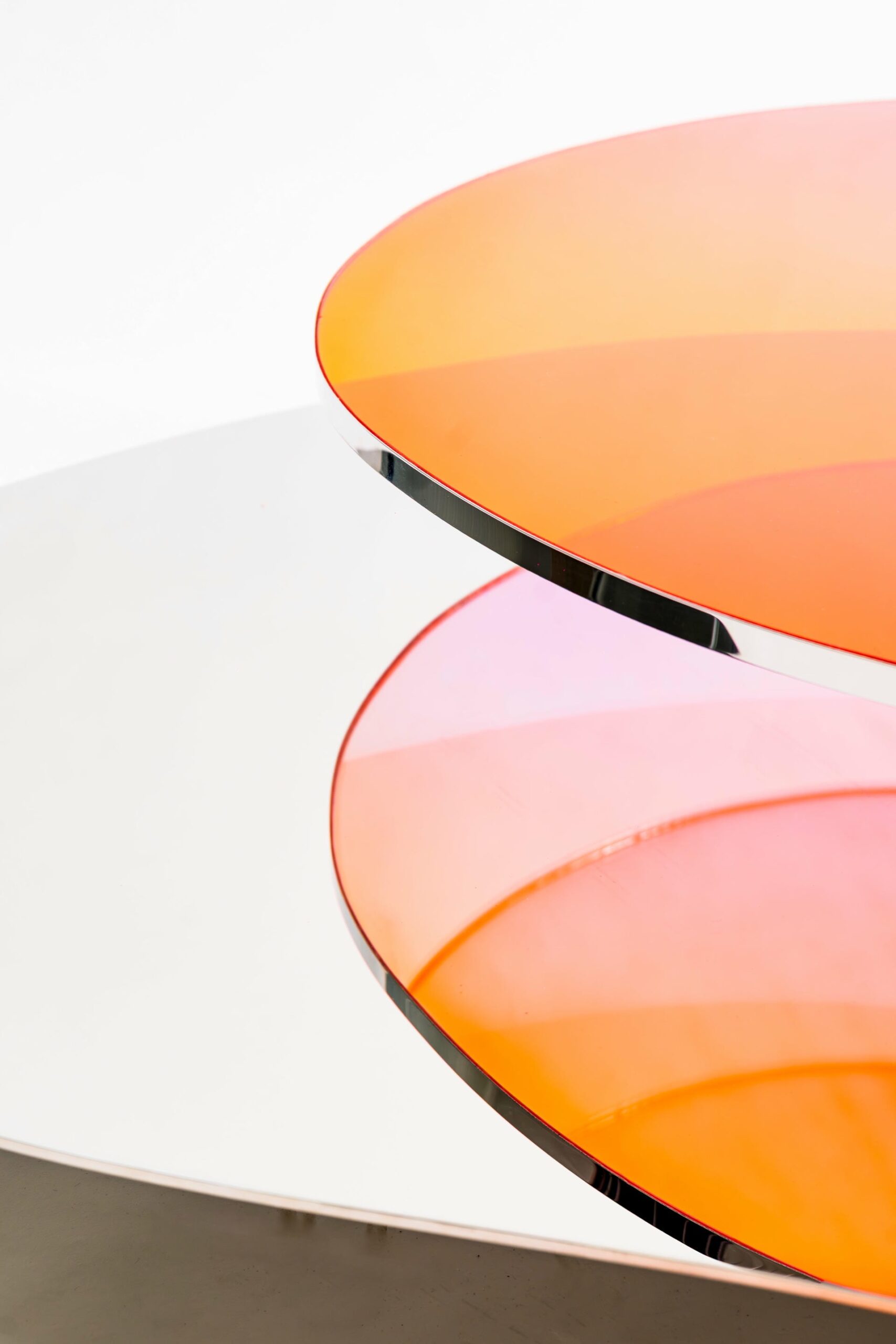 Two Tier Sculptural Dichroic Glass Coffee Table by ODA LIK Studio 6