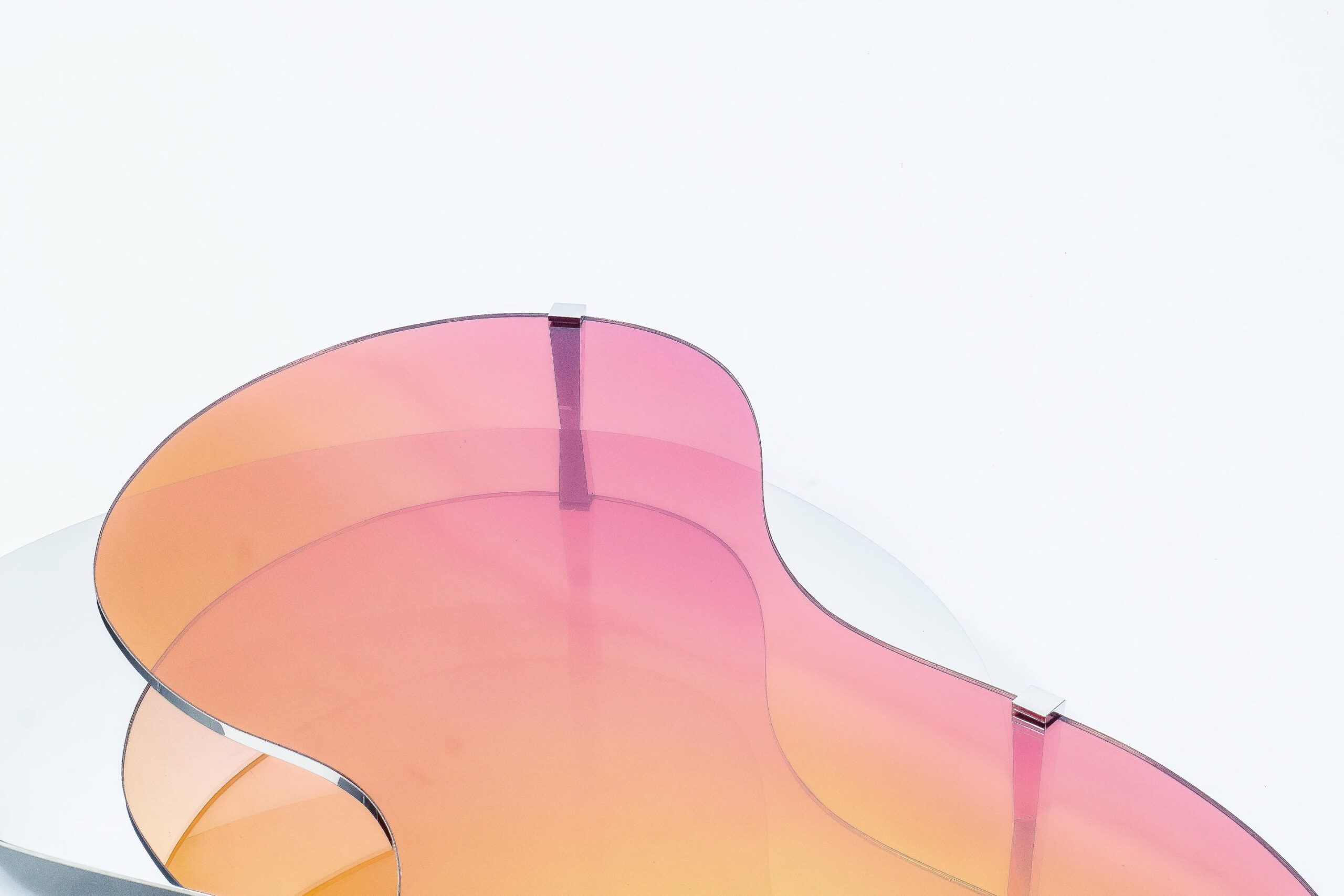 Two Tier Sculptural Dichroic Glass Coffee Table by ODA LIK Studio 9