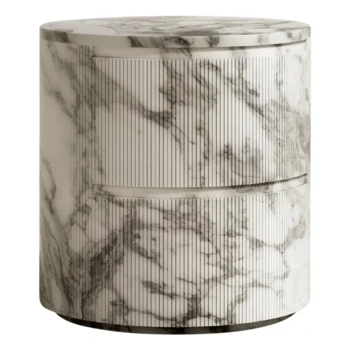 Ashley Bedside Table in Arabescato Marble Oak by Paloma Editions 1.webp