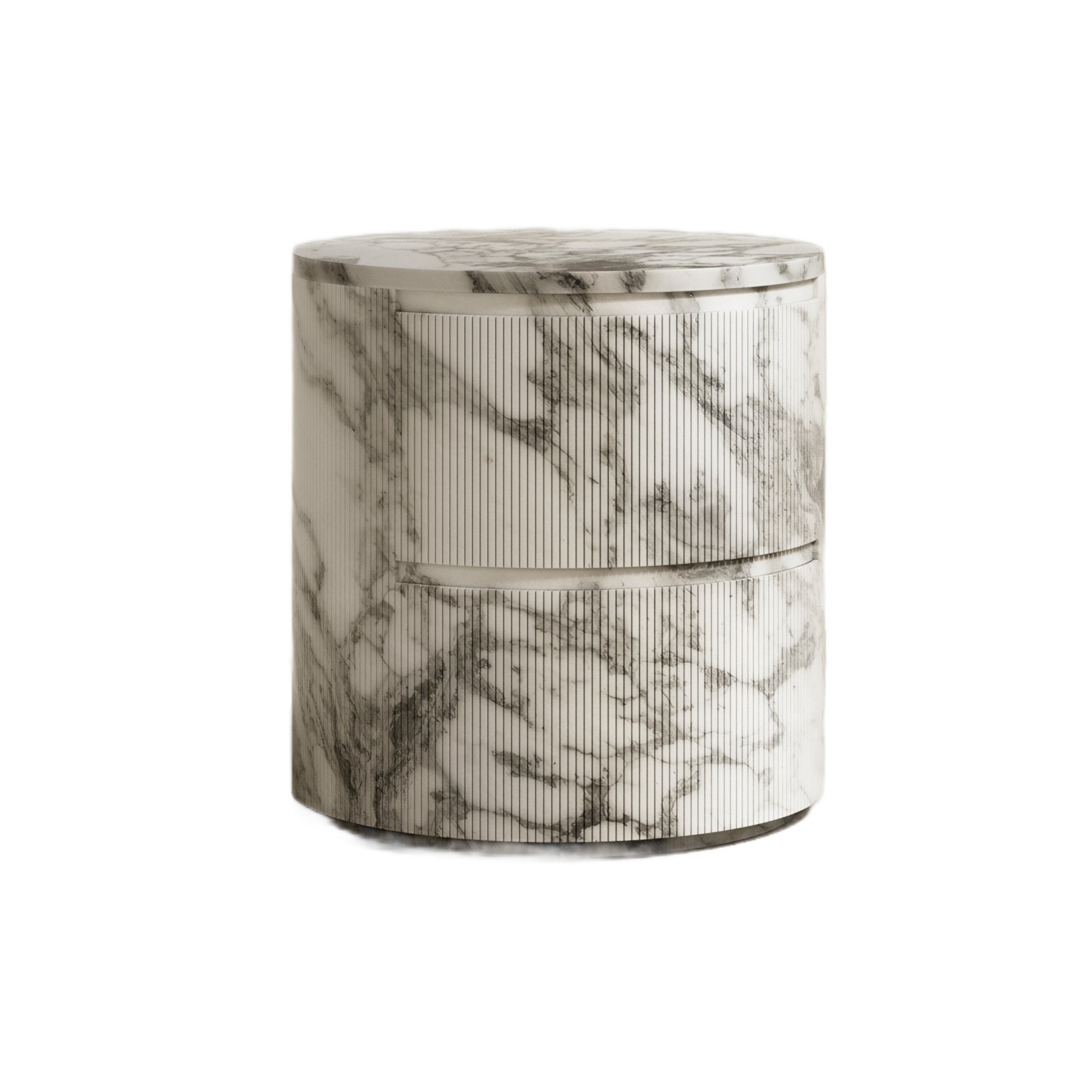 Ashley Bedside Table in Arabescato Marble Oak by Paloma Editions 1