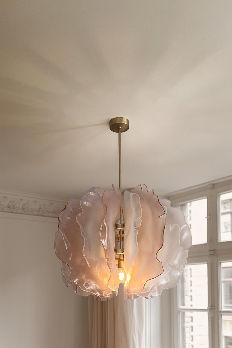 Bloom Chandelier with Light White Glass Petals by Marie Jeunet 3