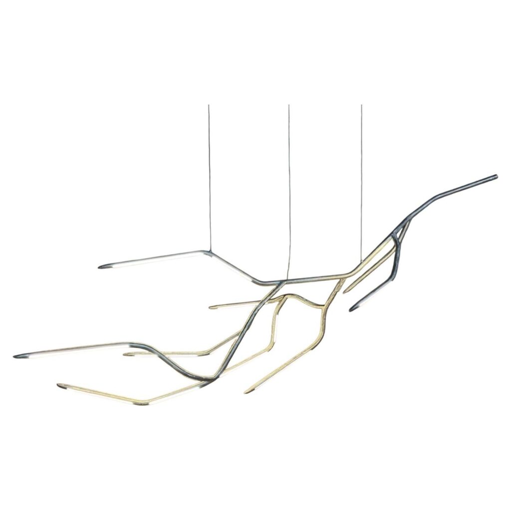 Dafne 160 Unique Silvered Brass Finish Pendant Lamp by Morghen Studio 1
