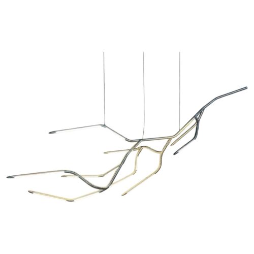 Dafne 160 Unique Silvered Brass Finish Pendant Lamp by Morghen Studio 1