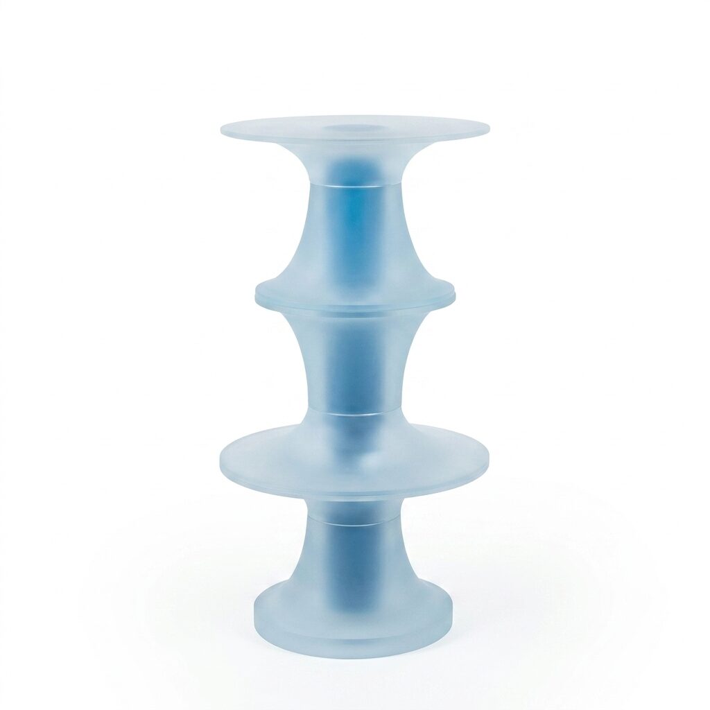 Decorative Small Totem in Light Blue Resin by Saerom Yoon 1