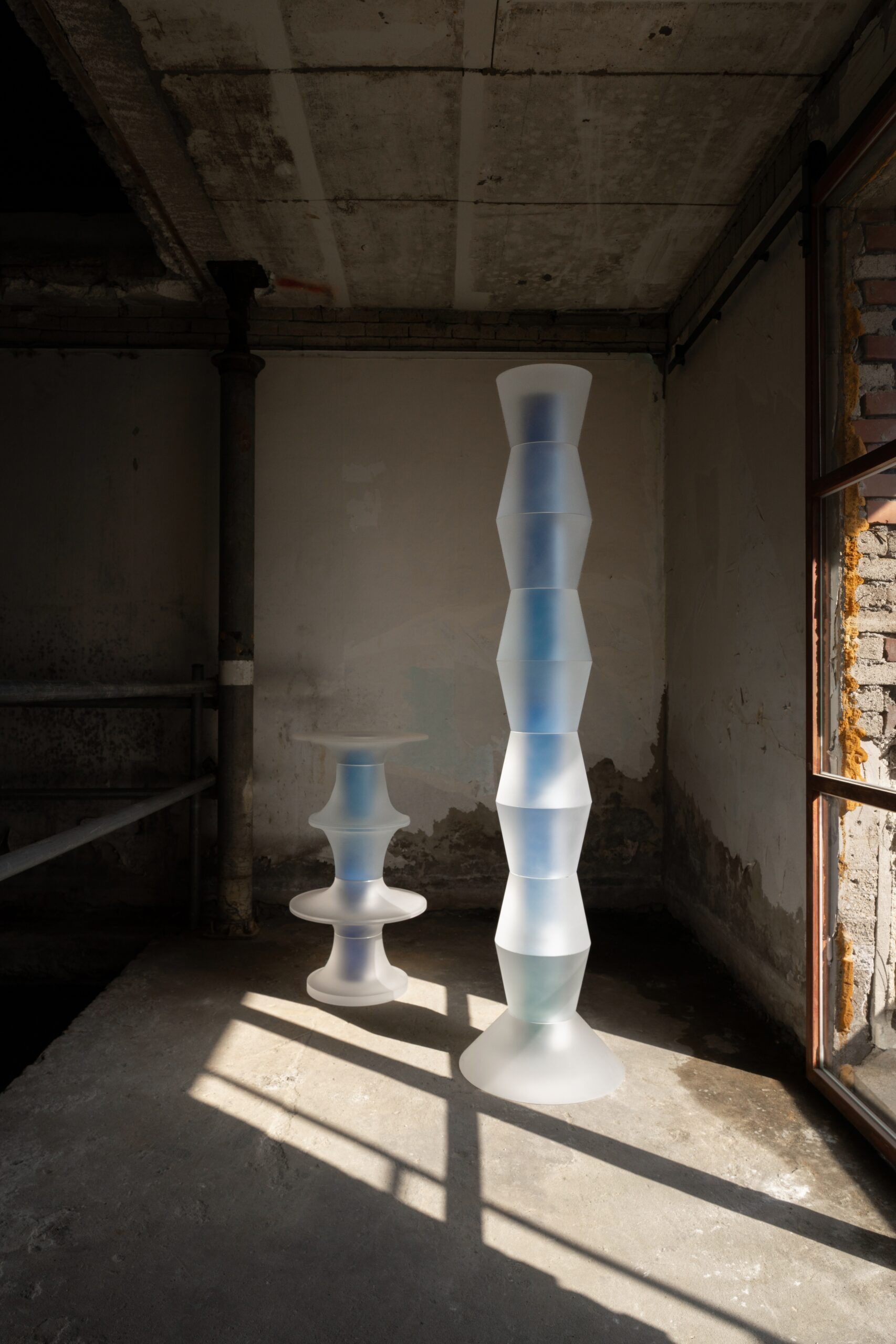 Decorative Small Totem in Light Blue Resin by Saerom Yoon 5