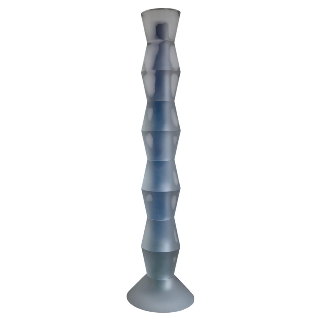 Decorative Tall Totem in Light Blue Resin by Saerom Yoon 1