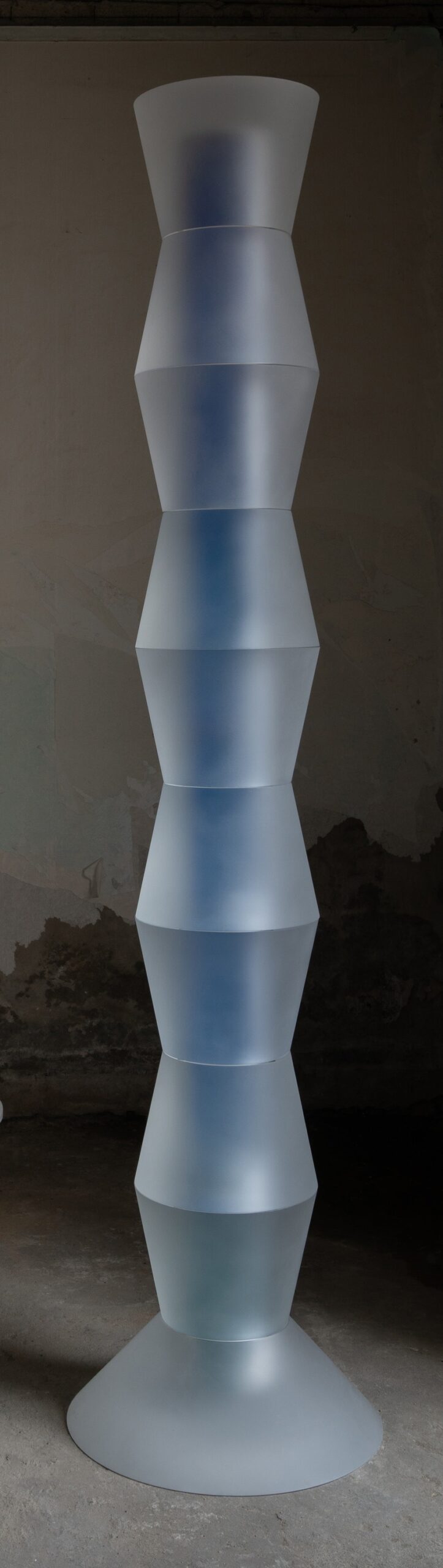 Decorative Tall Totem in Light Blue Resin by Saerom Yoon 2