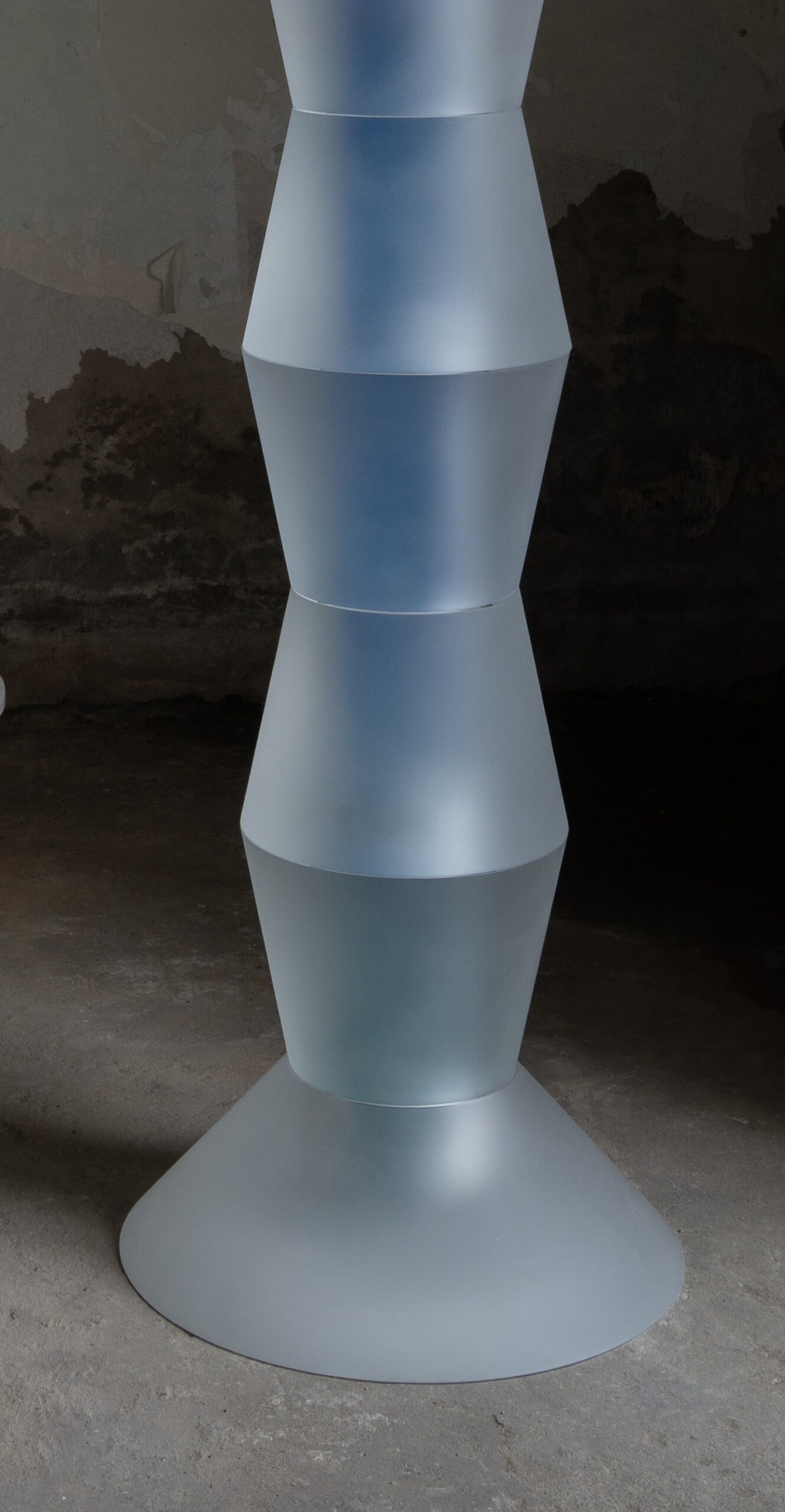 Decorative Tall Totem in Light Blue Resin by Saerom Yoon 3
