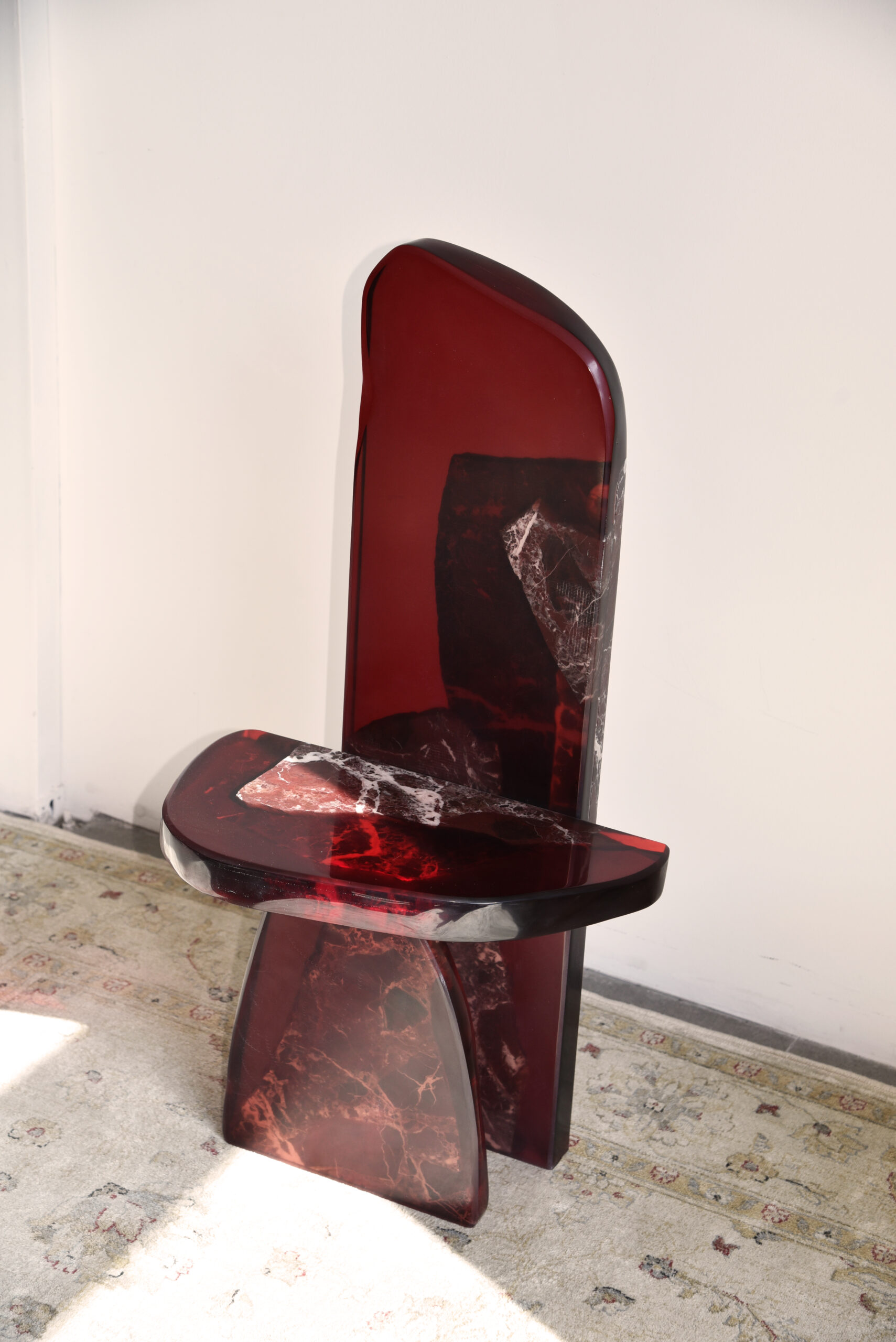 Fragment Side Table in Resin & Marble by Fict Studio 2