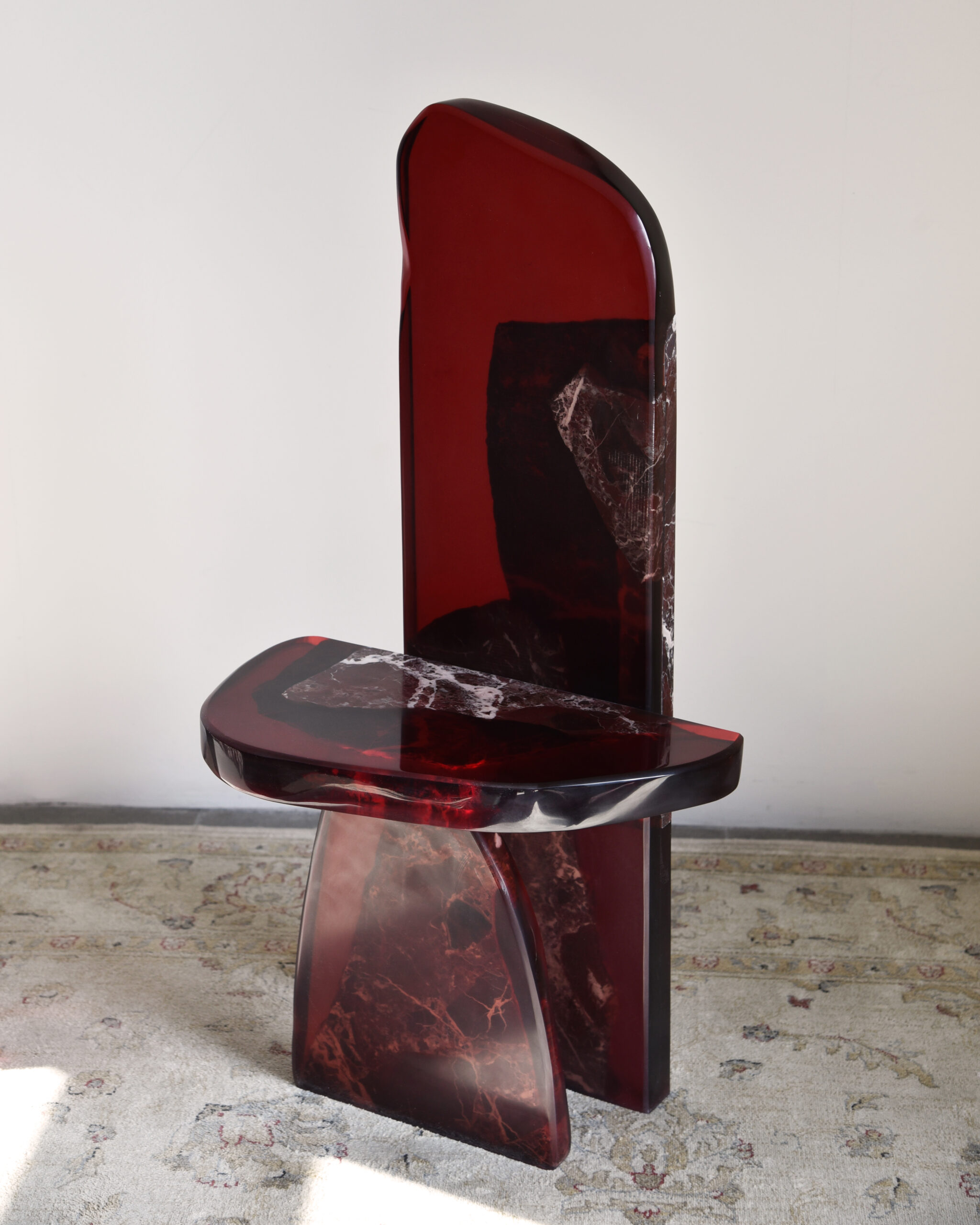 Fragment Side Table in Resin & Marble by Fict Studio 3