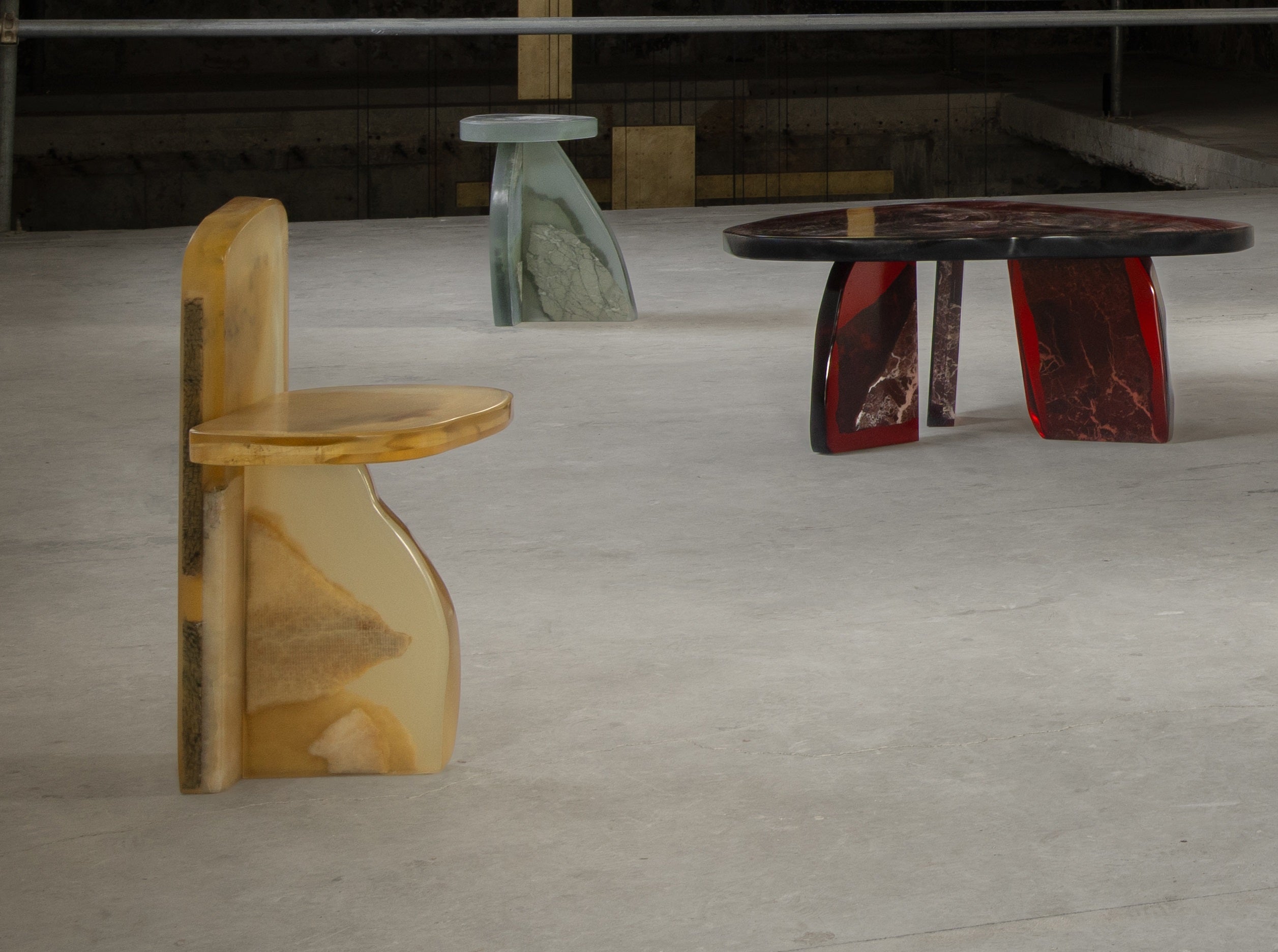 Fragment Side Table in Resin Marble by Fict Studio 3