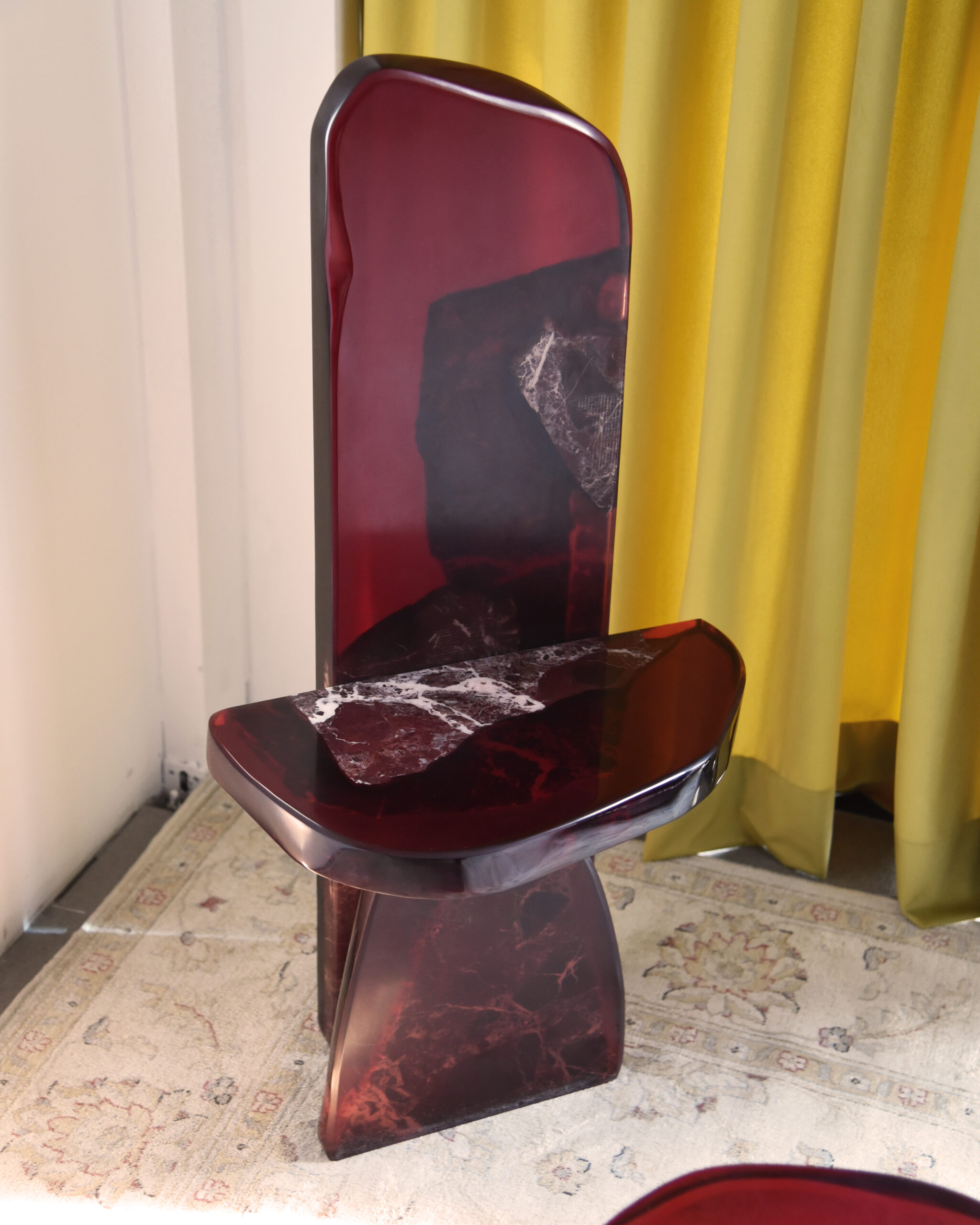 Fragment Side Table in Resin & Marble by Fict Studio 4