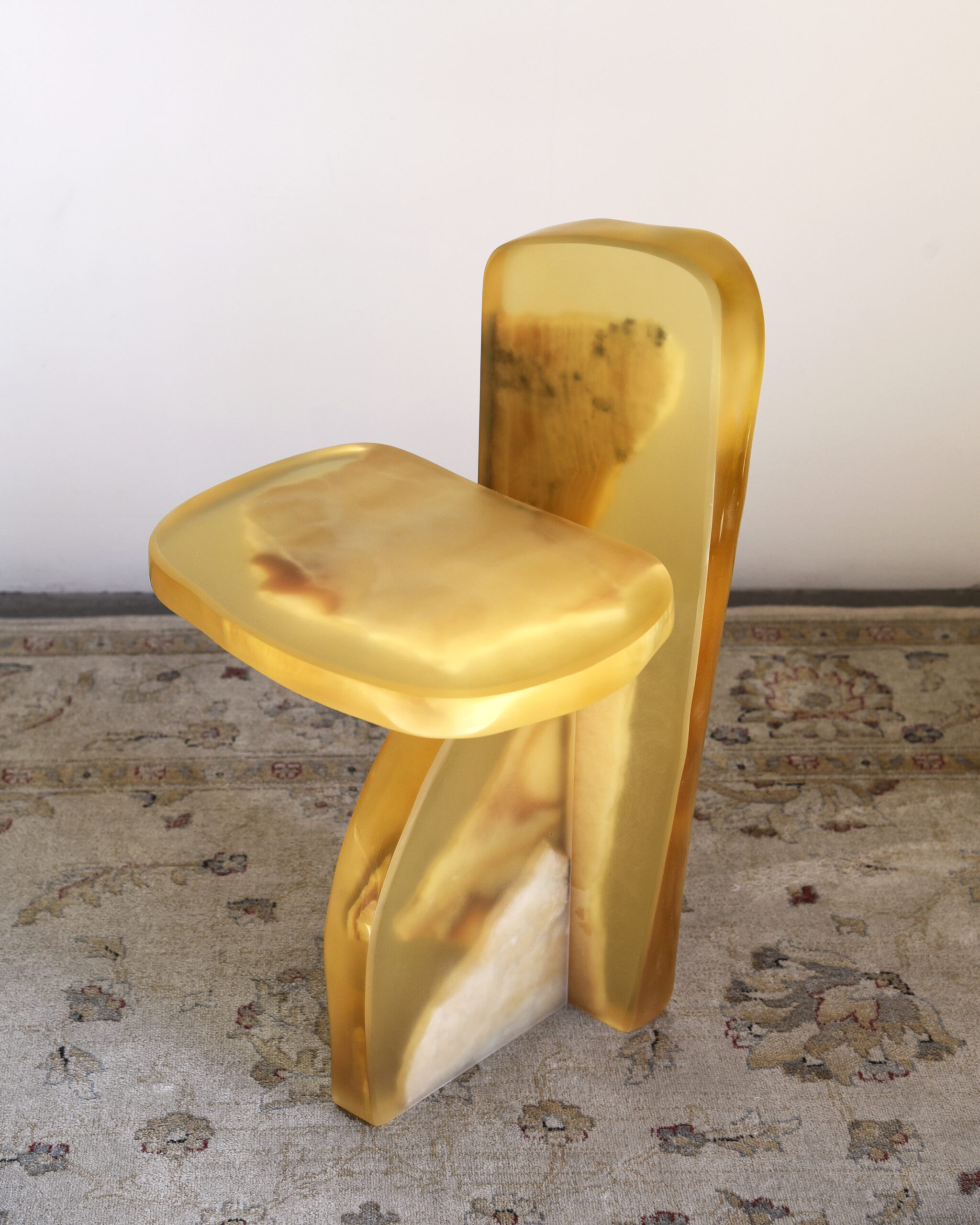 Fragment Side Table in Resin & Marble by Fict Studio 4