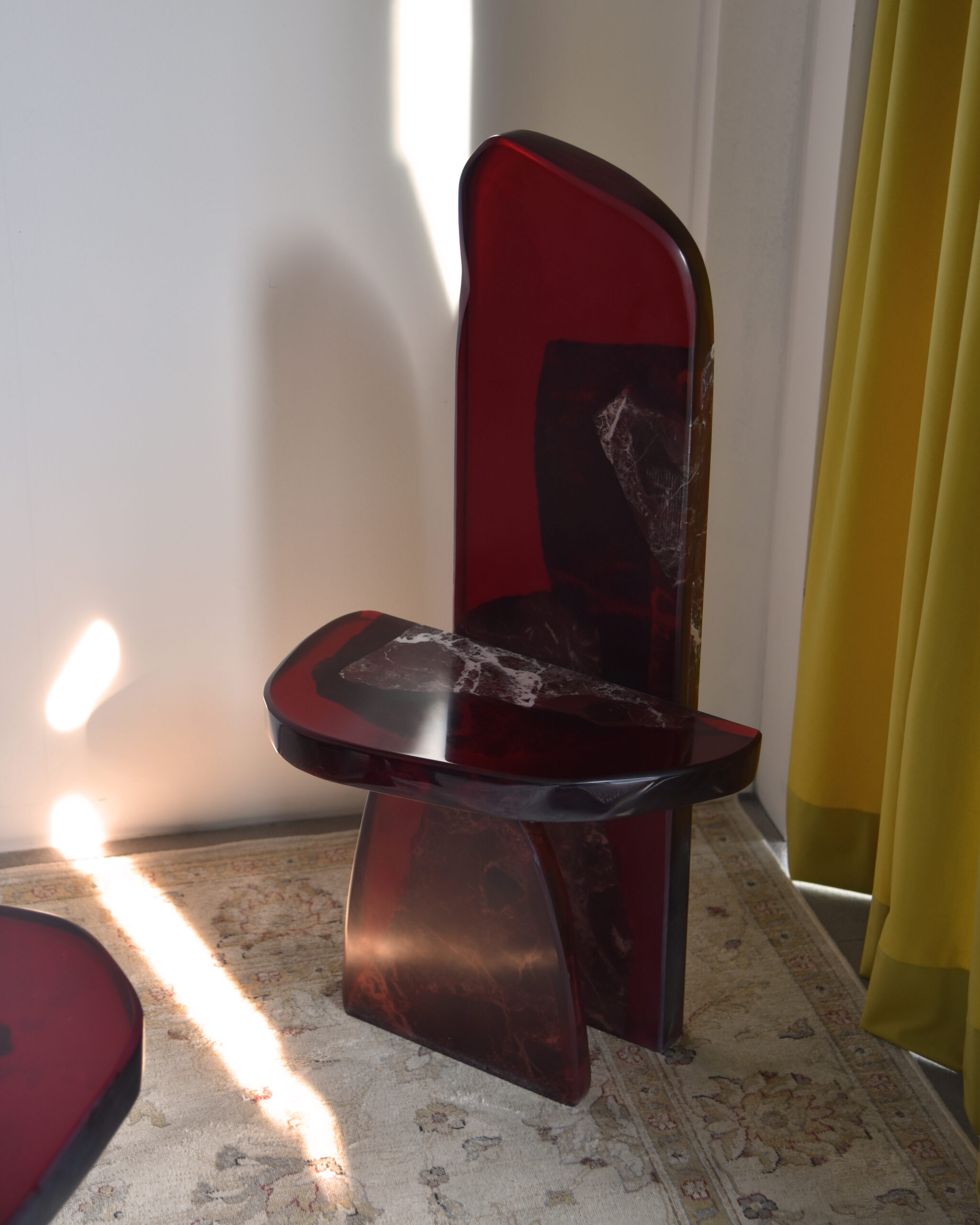Fragment Side Table in Resin & Marble by Fict Studio 5