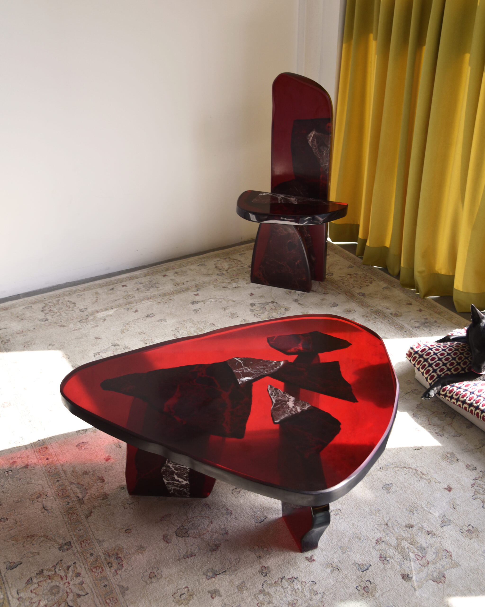 Fragment Side Table in Resin & Marble by Fict Studio 6