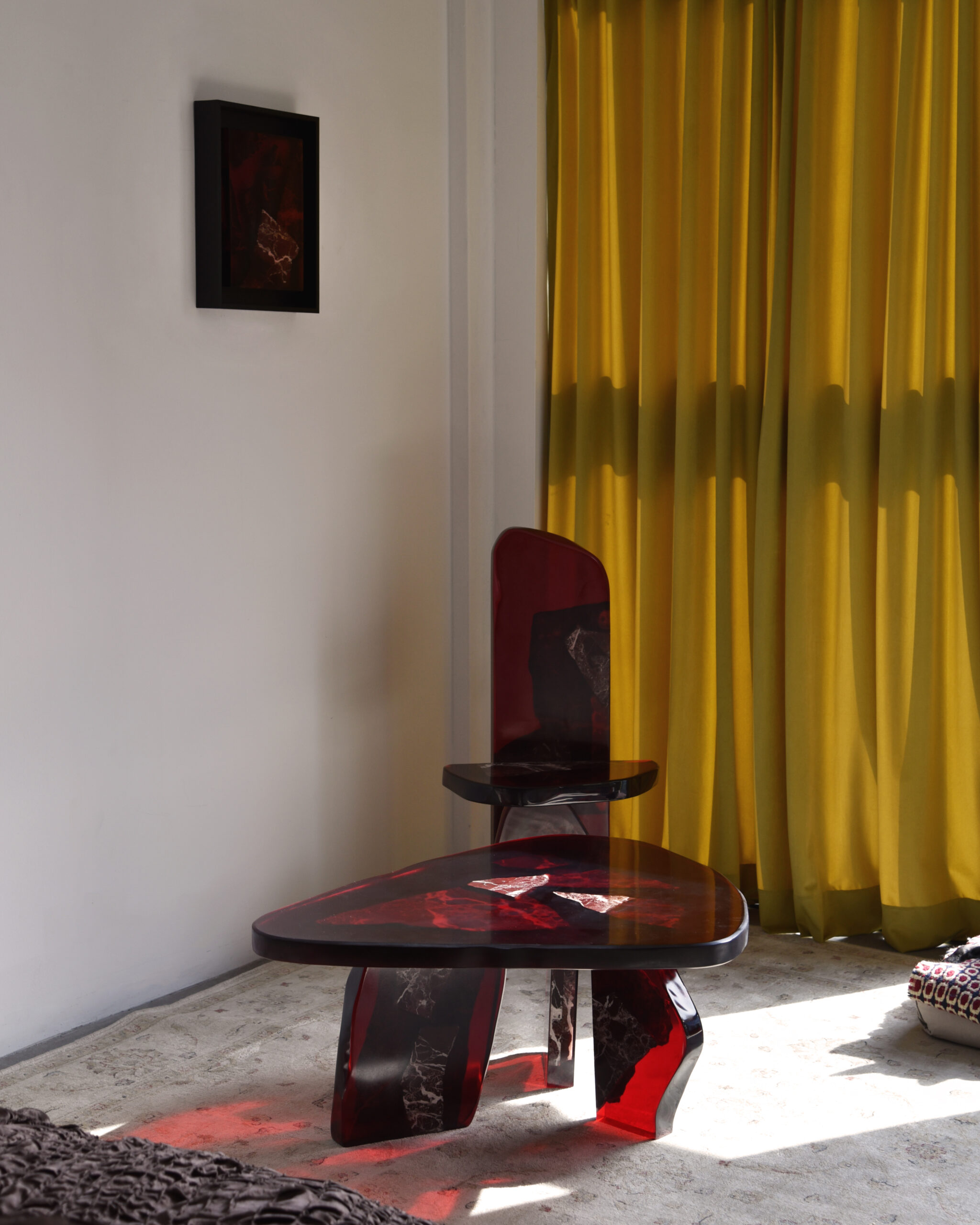 Fragment Side Table in Resin & Marble by Fict Studio 7