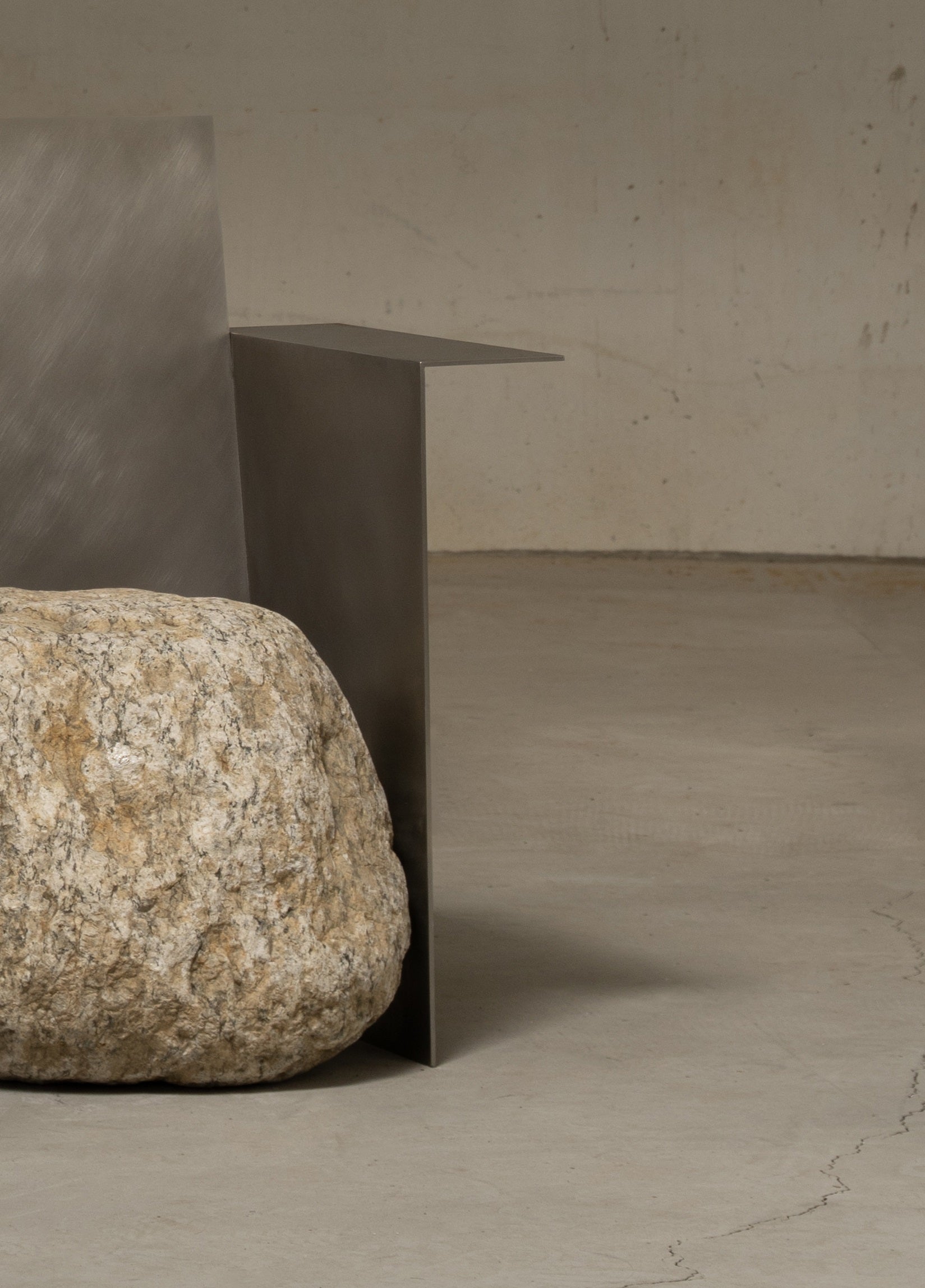 Proportions Of Stone Armchair in Stainless Steel & Natural Stone by Lee Sisan 4