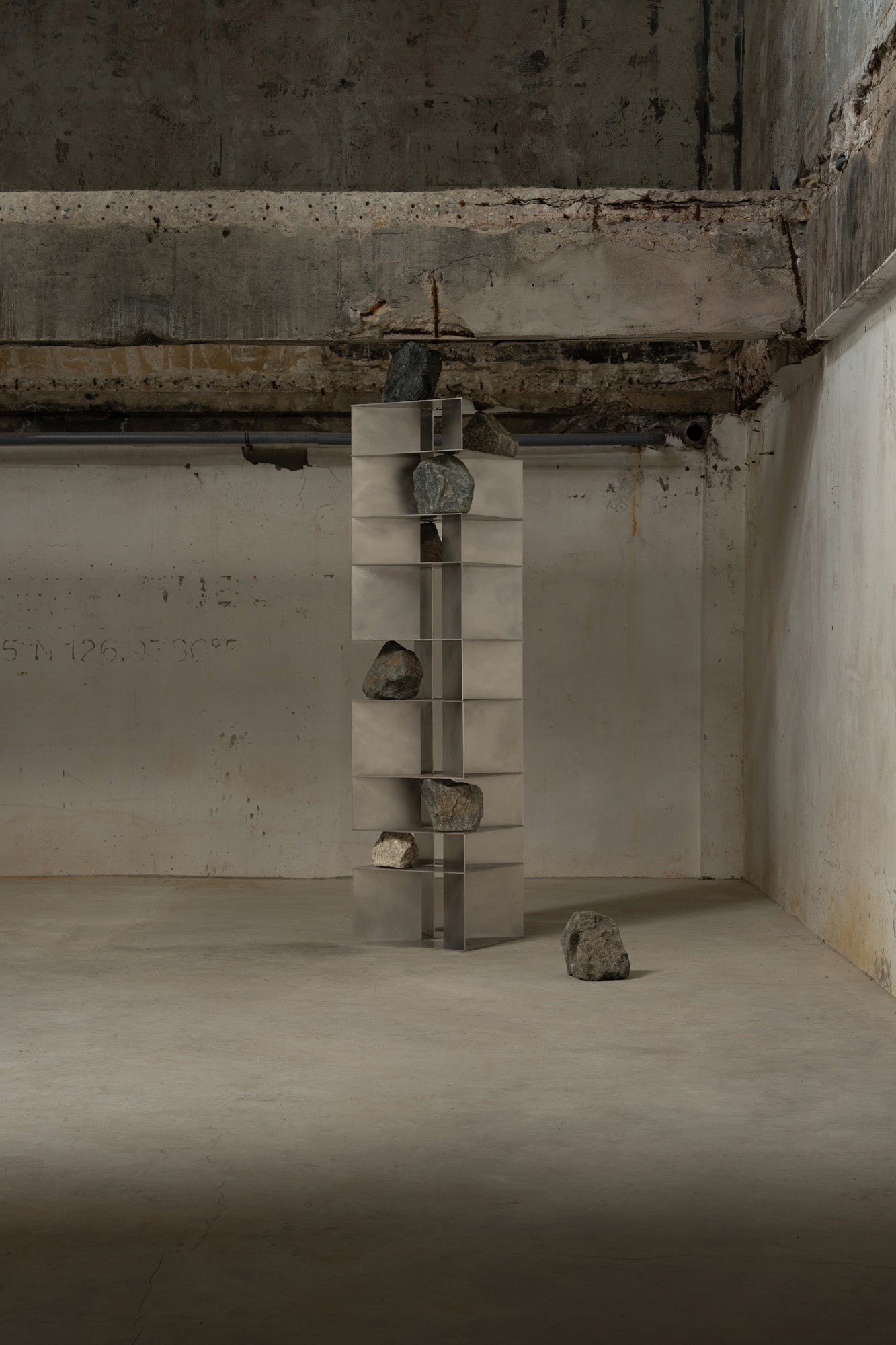 Proportions Of Stone Column in Stainless Steel & Natural Stone by Lee Sisan 7