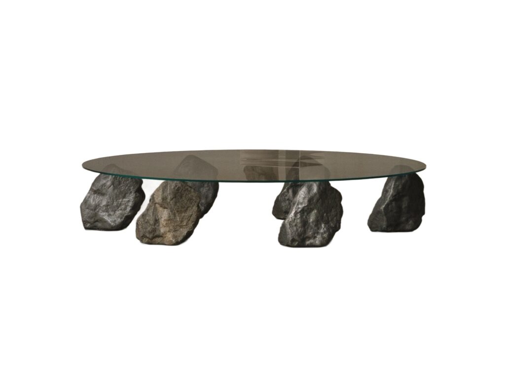 Proportions Of Stone Low Table in Natural Stone, Glass & Aluminum by Lee Sisan 1