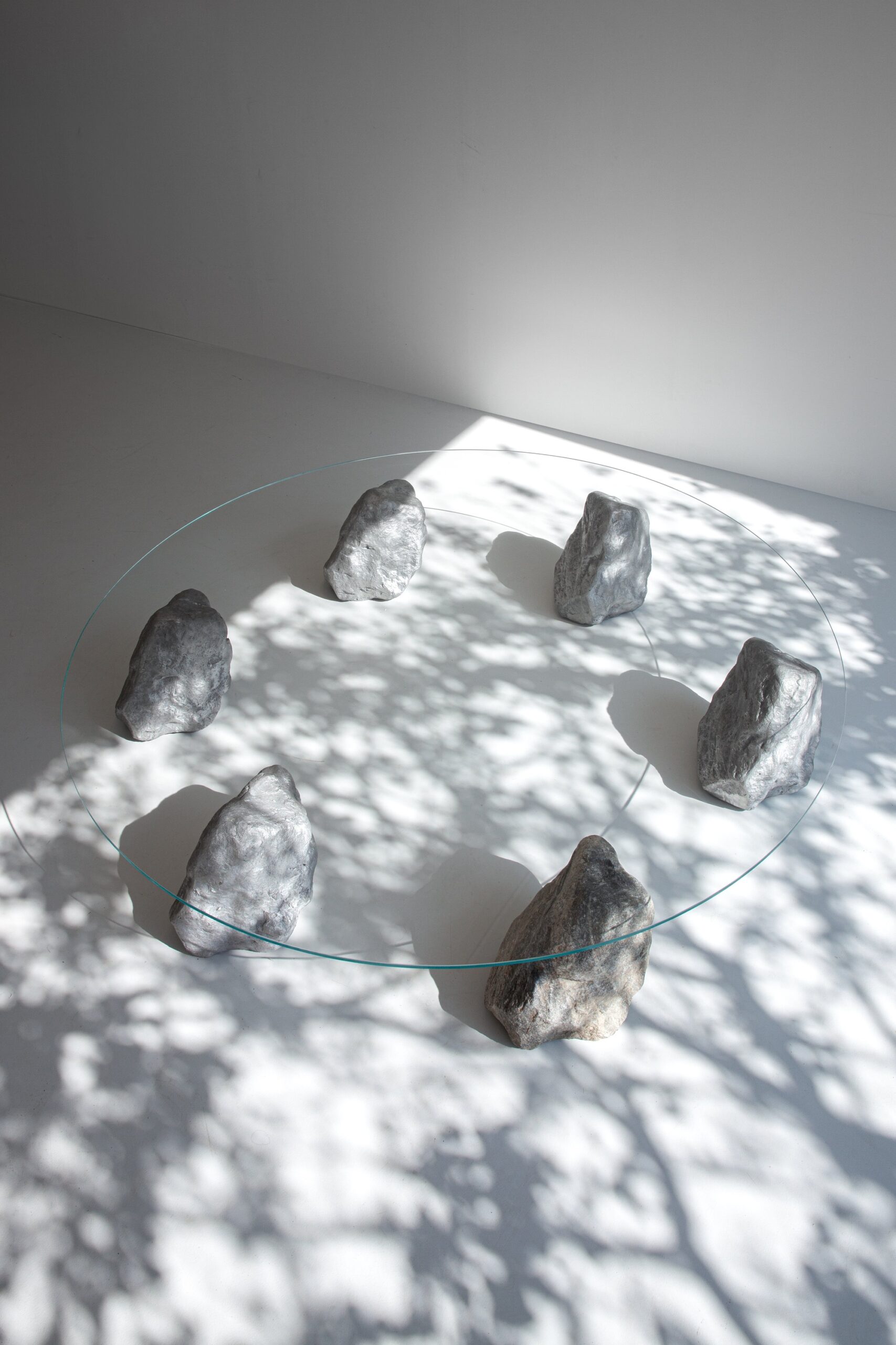Proportions Of Stone Low Table in Natural Stone, Glass & Aluminum by Lee Sisan 2
