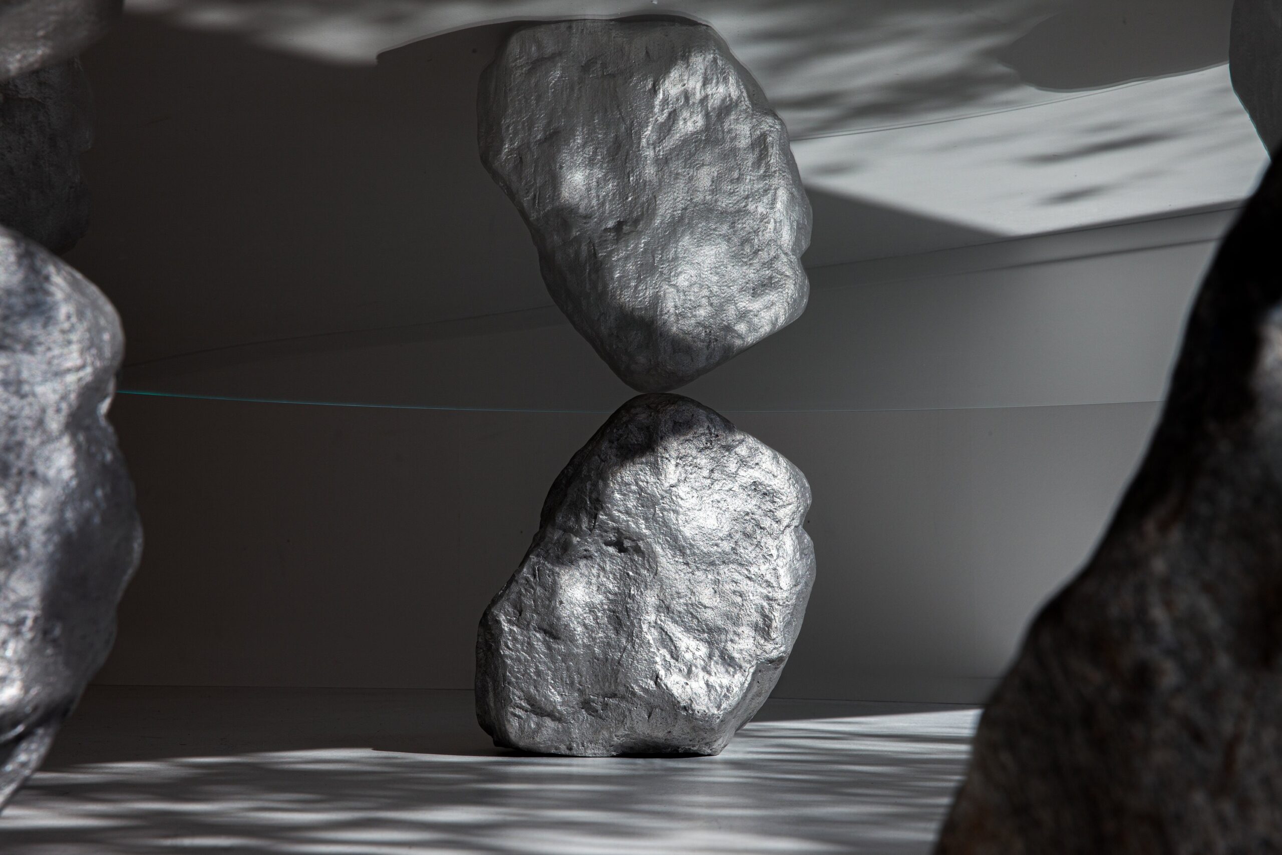 Proportions Of Stone Low Table in Natural Stone, Glass & Aluminum by Lee Sisan 3