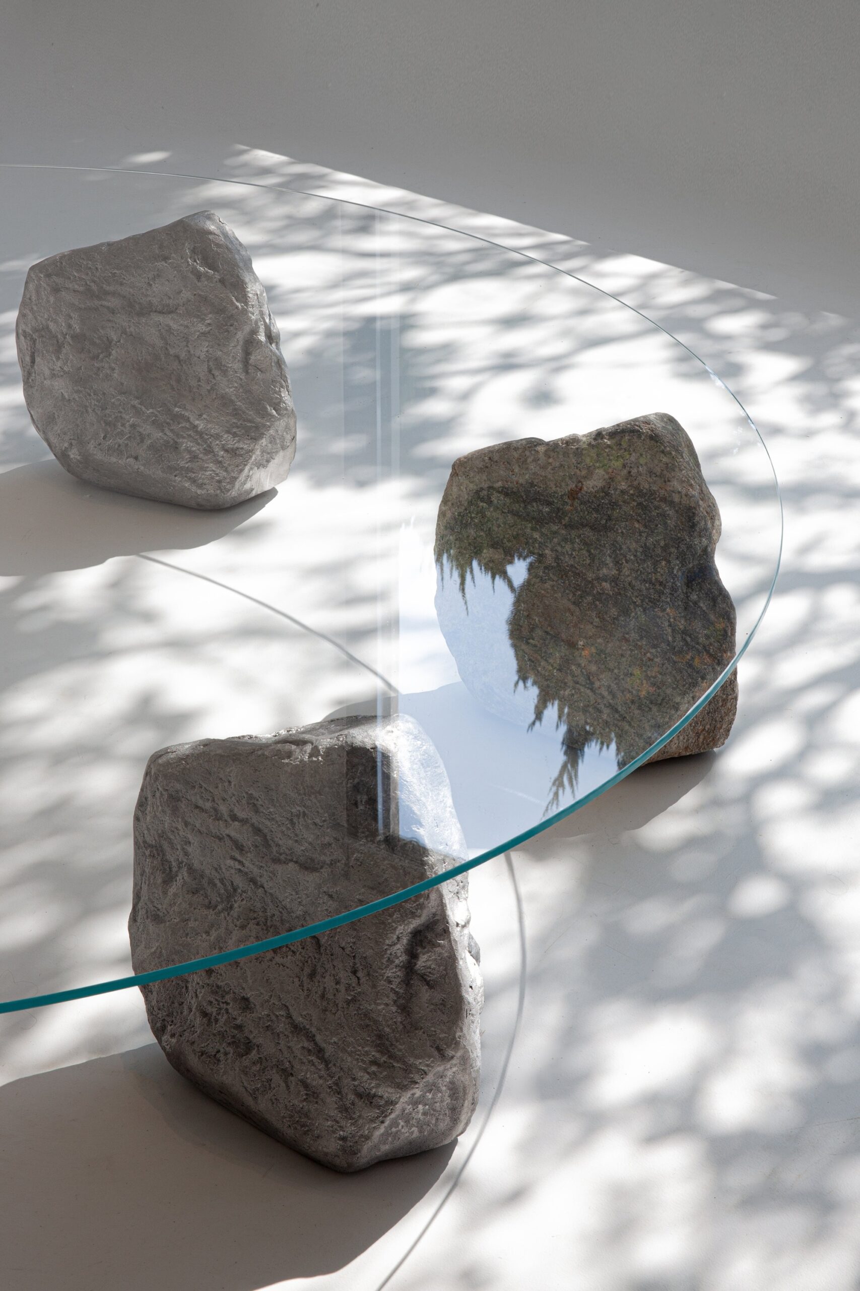 Proportions Of Stone Low Table in Natural Stone, Glass & Aluminum by Lee Sisan 4