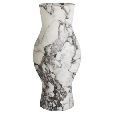 Rain Vase in Arabescato Marble by Paloma Editions