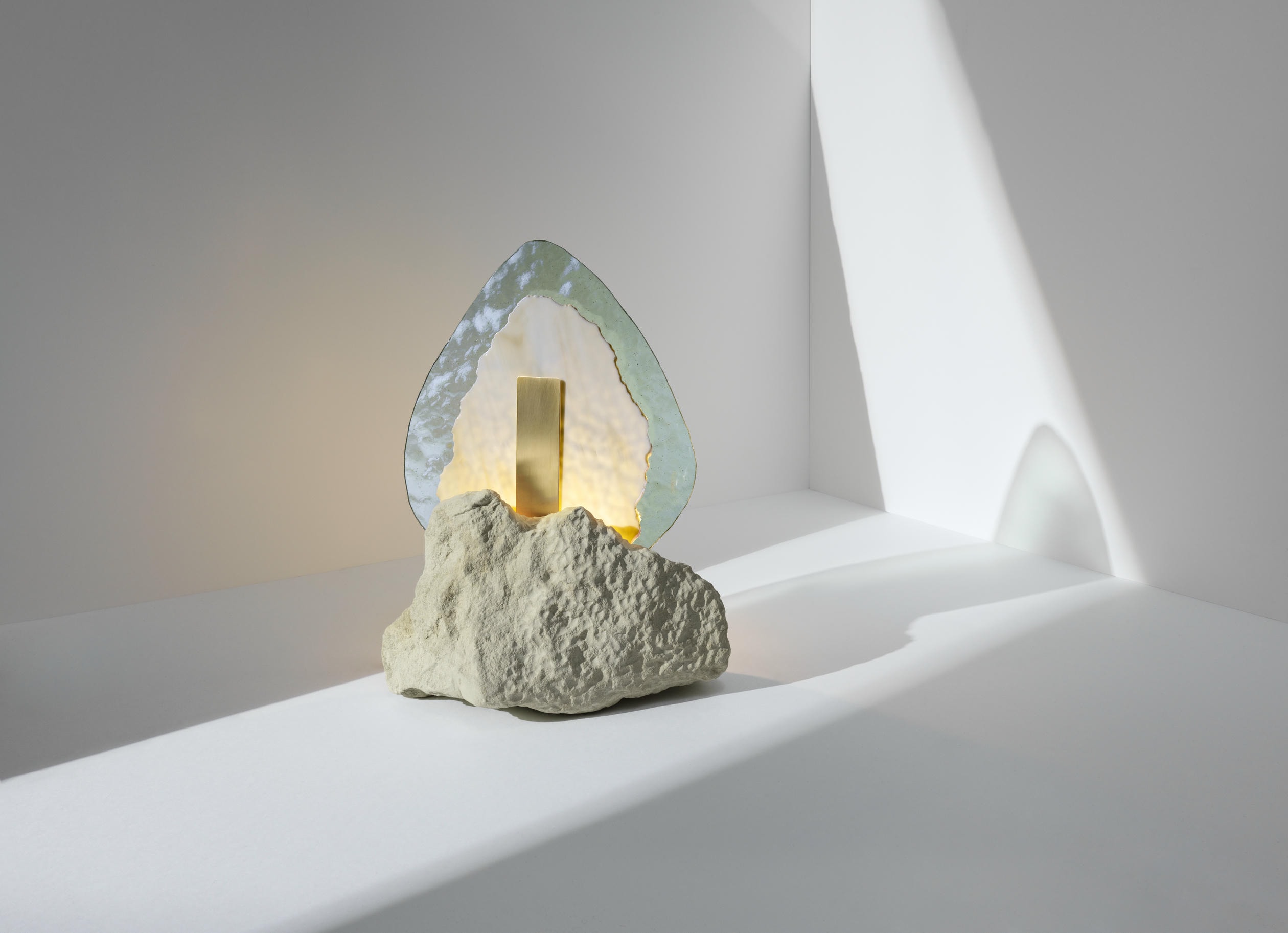 Teardrop Shaped Soft Blue Glass Light Sculpture by Marie Jeunet x Audrey Guimard 4