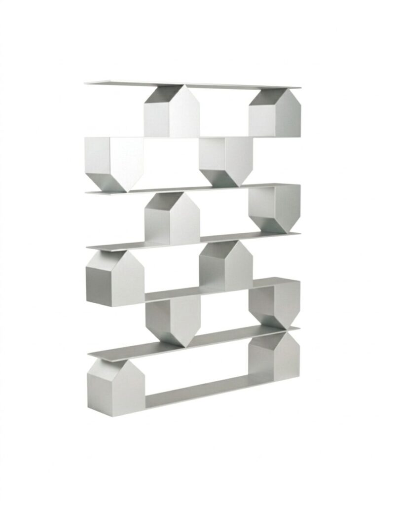 L1 Shelf in Brushed Aluminium by Giotto Pagani 1