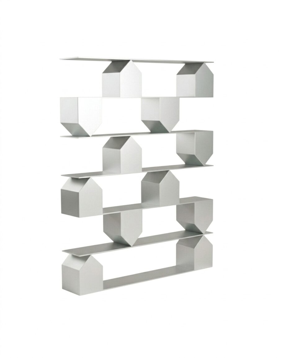 L1 Shelf in Brushed Aluminium by Giotto Pagani