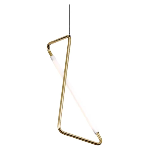 Light Object 001 Pendant with 1 Light Tube in Brass by Naama Hofman 1