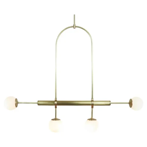 Light Object 020.1 Pendant with 4 Lights in Brass by Naama Hofman 1