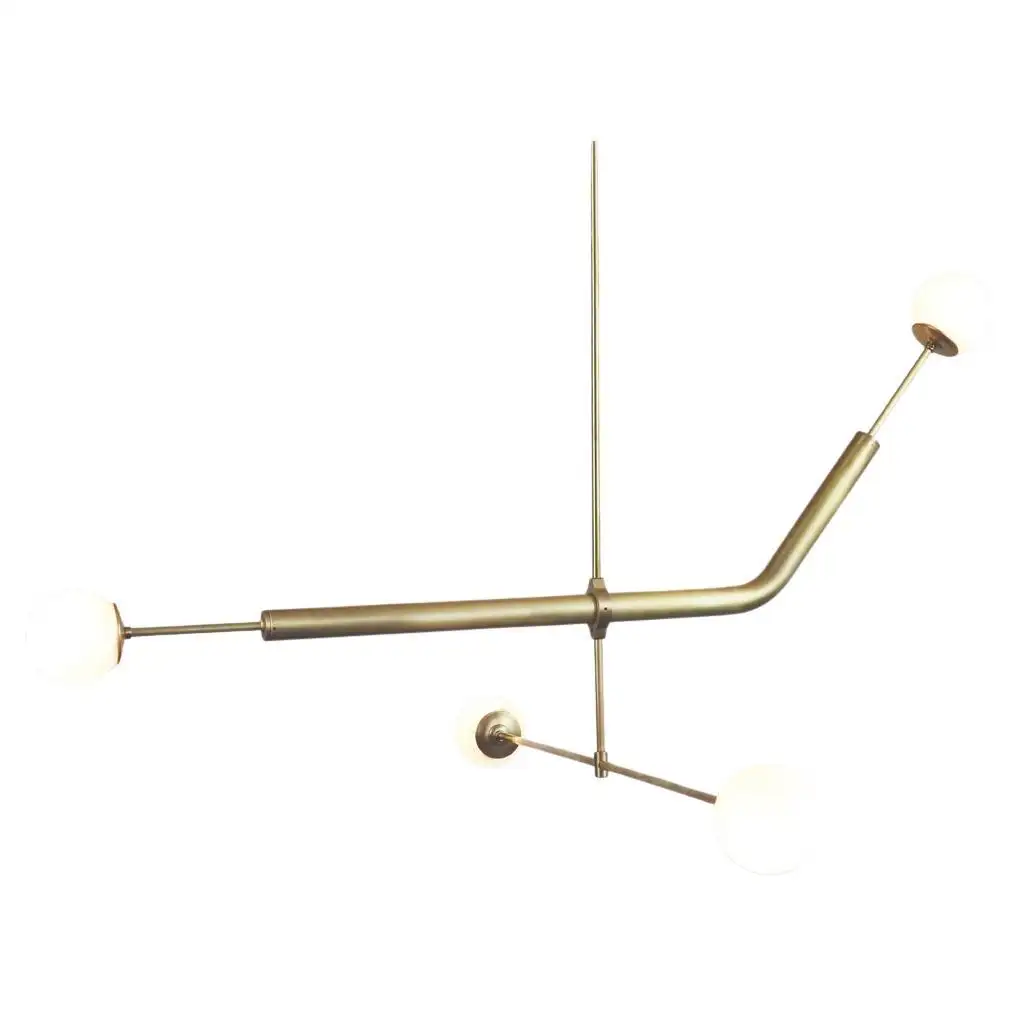 Light Object 020.2 Pendant with 4 Lights in Brass by Naama Hofman 1